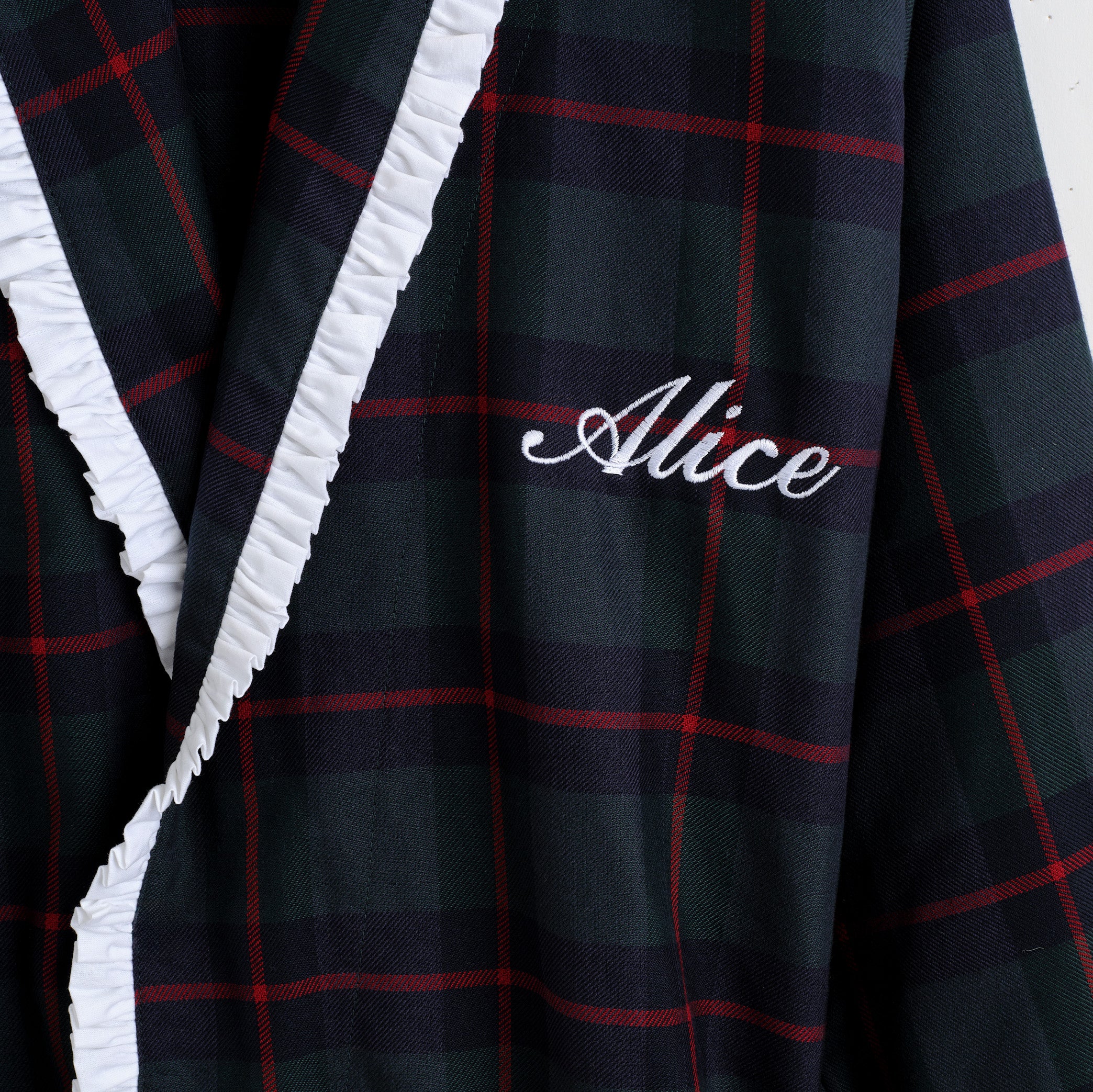 Tartan Frilled Dressing Gown