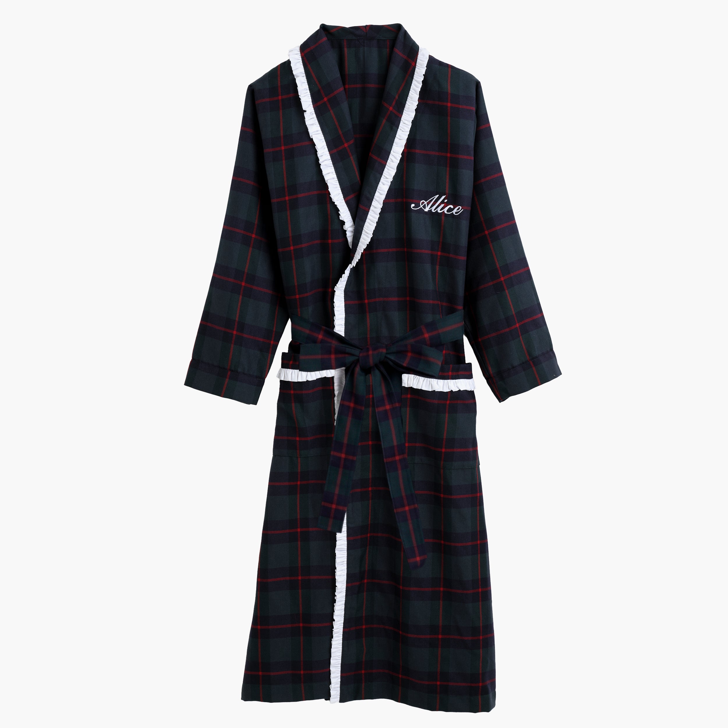 Tartan Frilled Dressing Gown