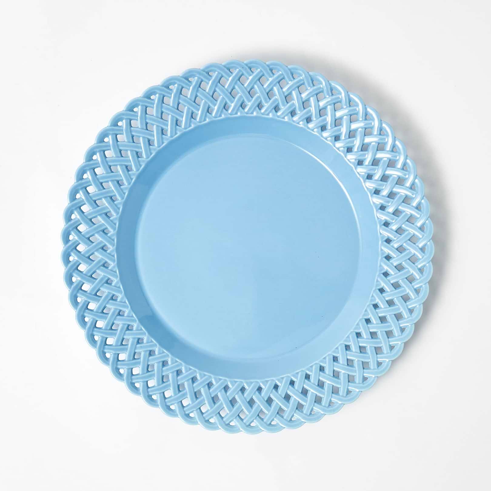 Blue Basketweave Dinner Plate