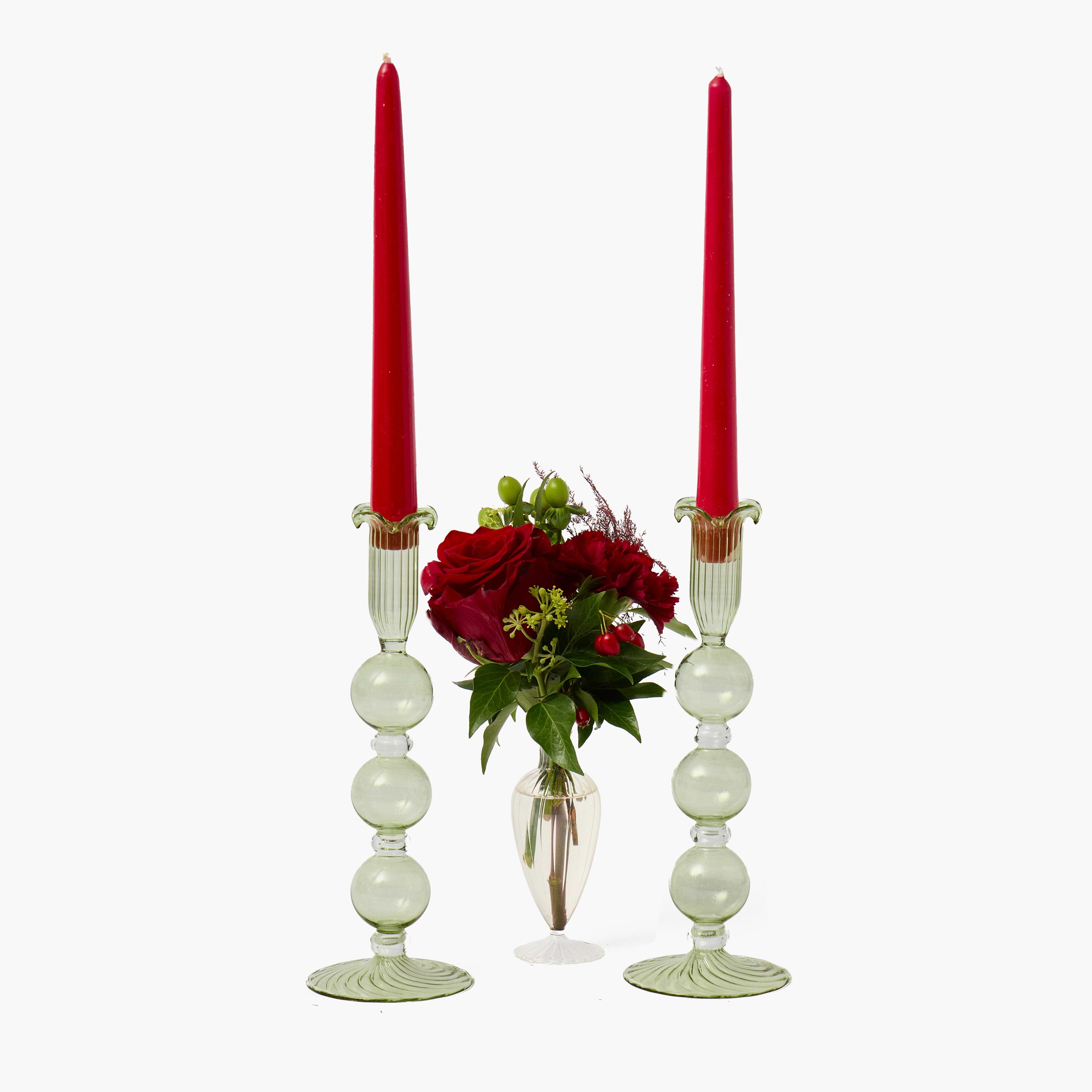Green Eden Candle Holders (Pair)
