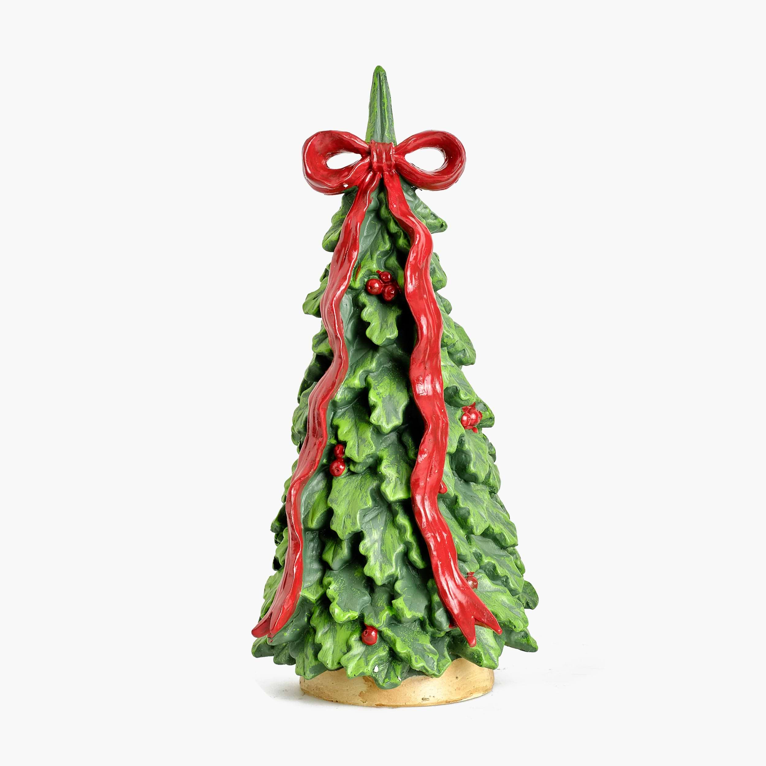 Christmas Tree with Red Bow (Pair) - 30cm