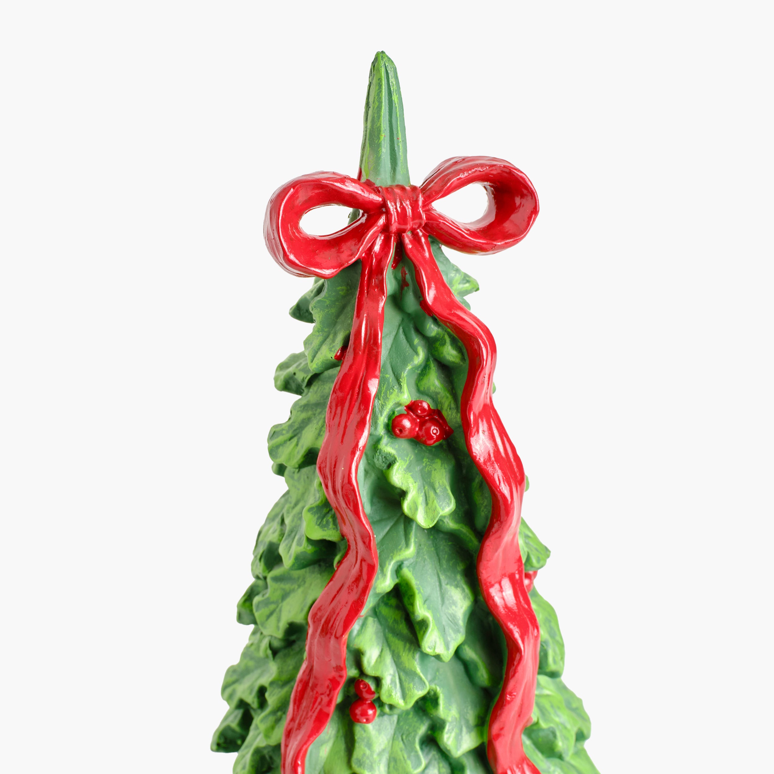 Christmas Tree with Red Bow (Pair) - 30cm