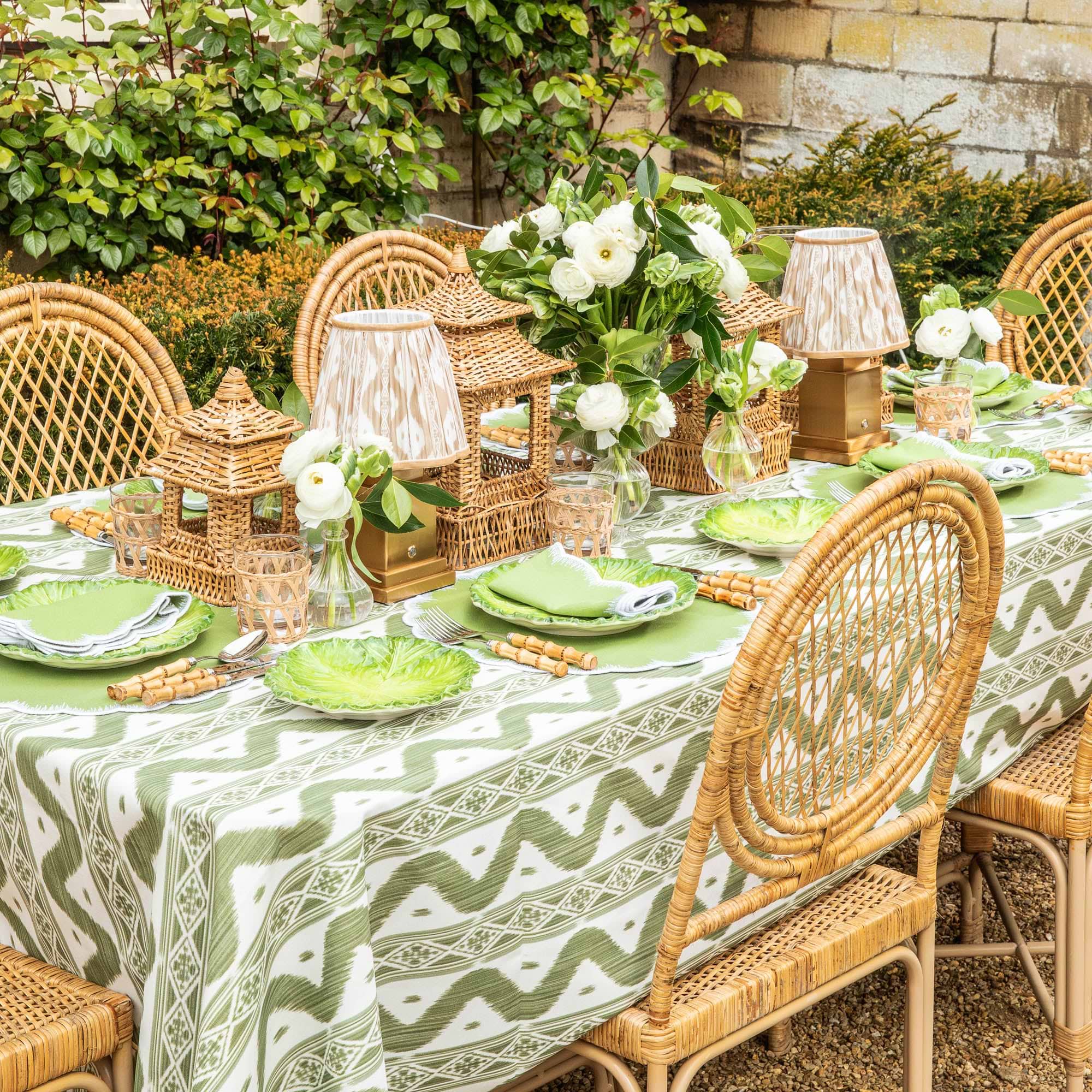 Olive Ikat Tablecloth