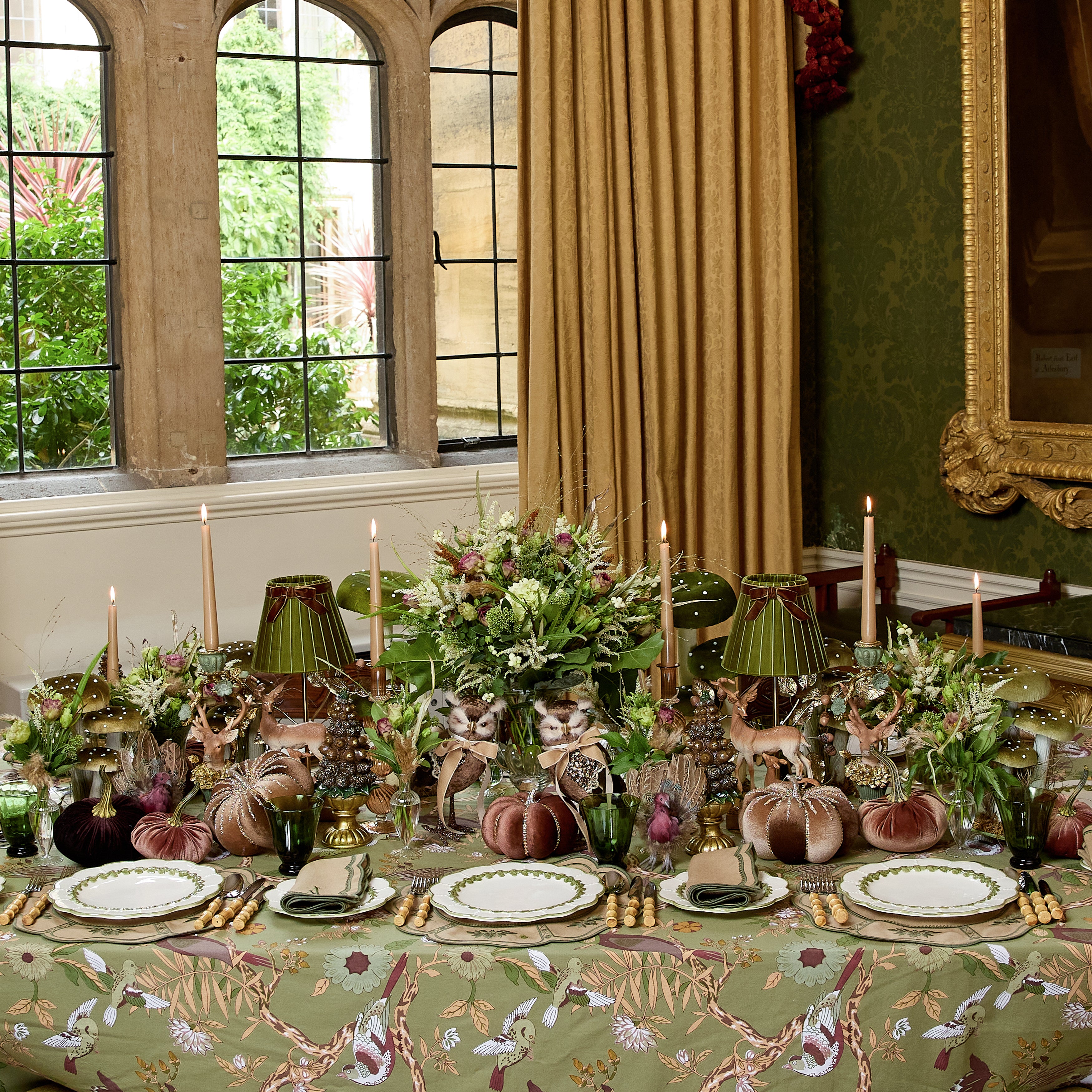 Olive Bird Tablecloth