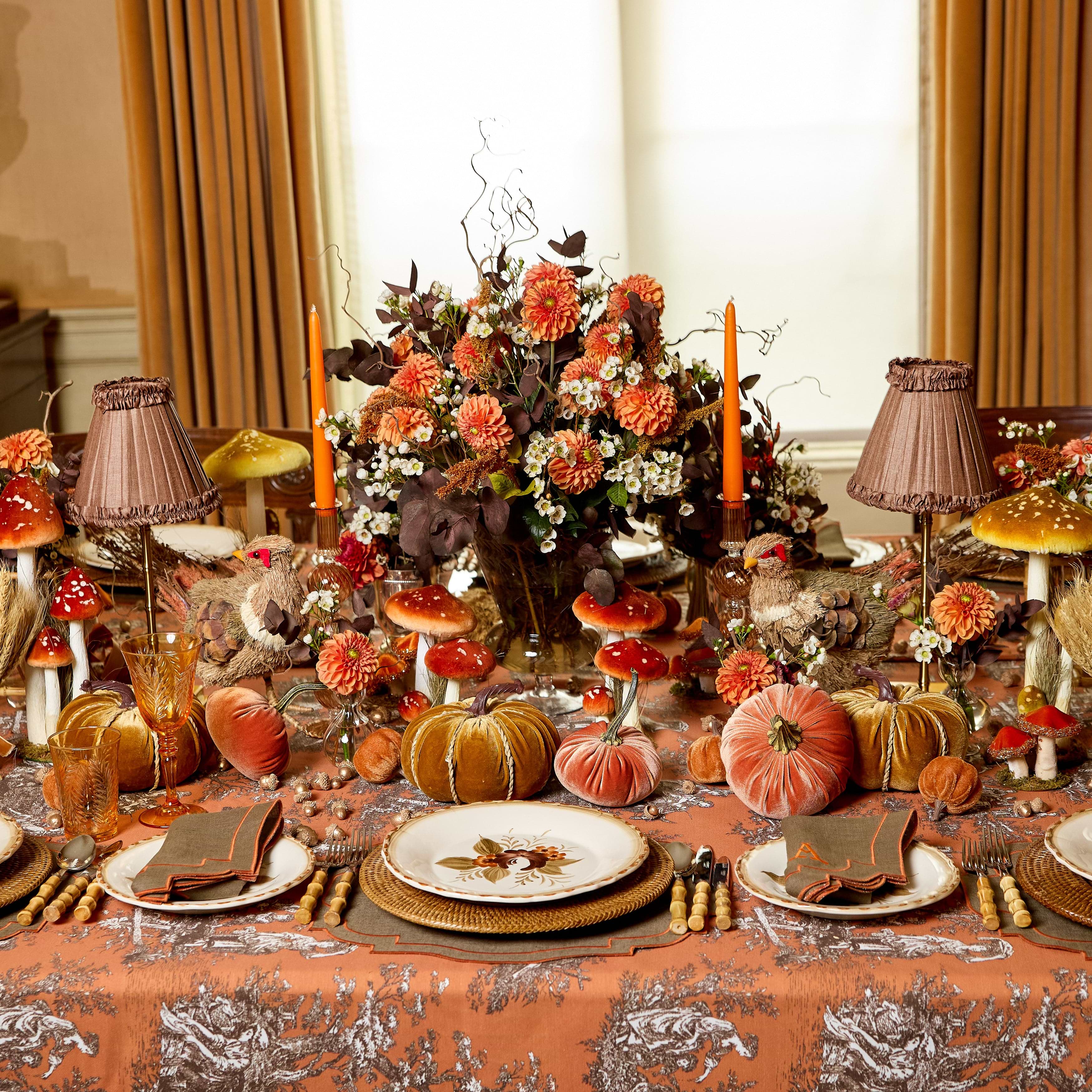 Walnut & Orange Lydia Napkins (Set of 4)