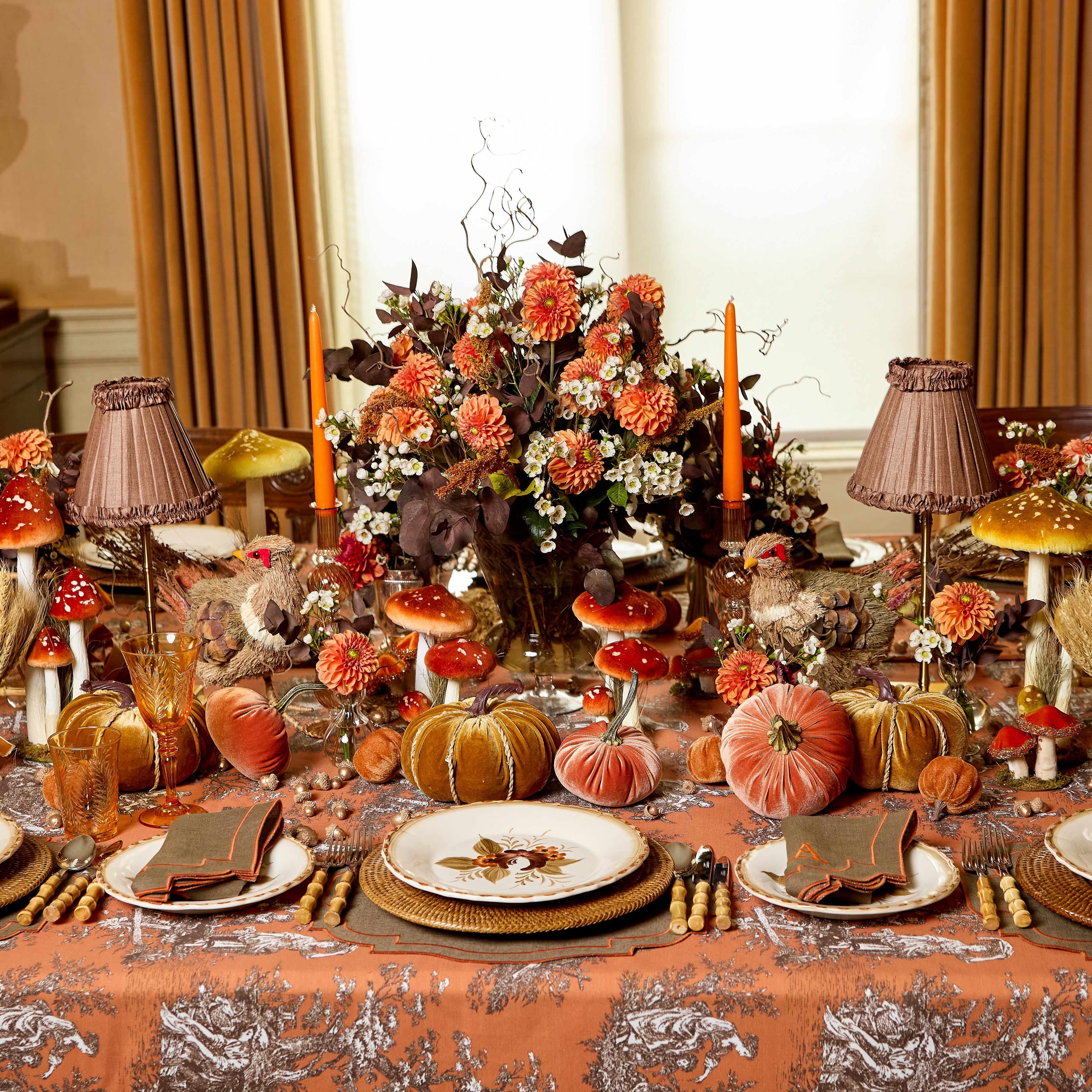 Walnut & Orange Lydia Napkins (Set of 4)