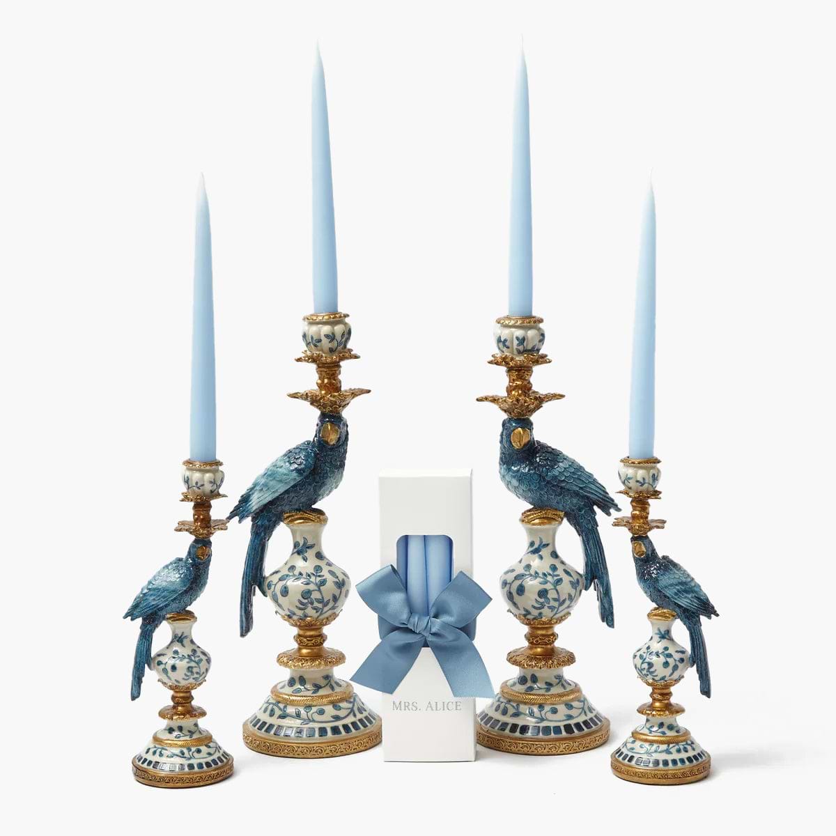 Blue Parrot Candle Set (Soft Blue)