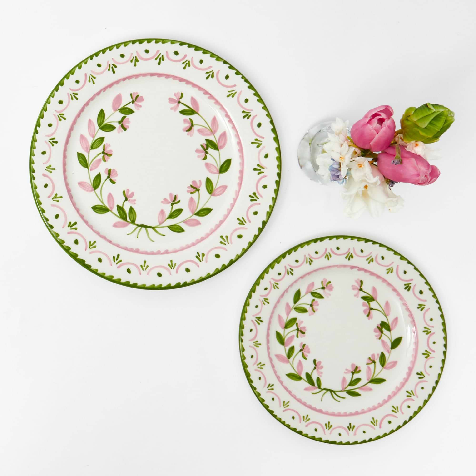 Green & Pink Josephine Garland Starter Plates (Set of 4)