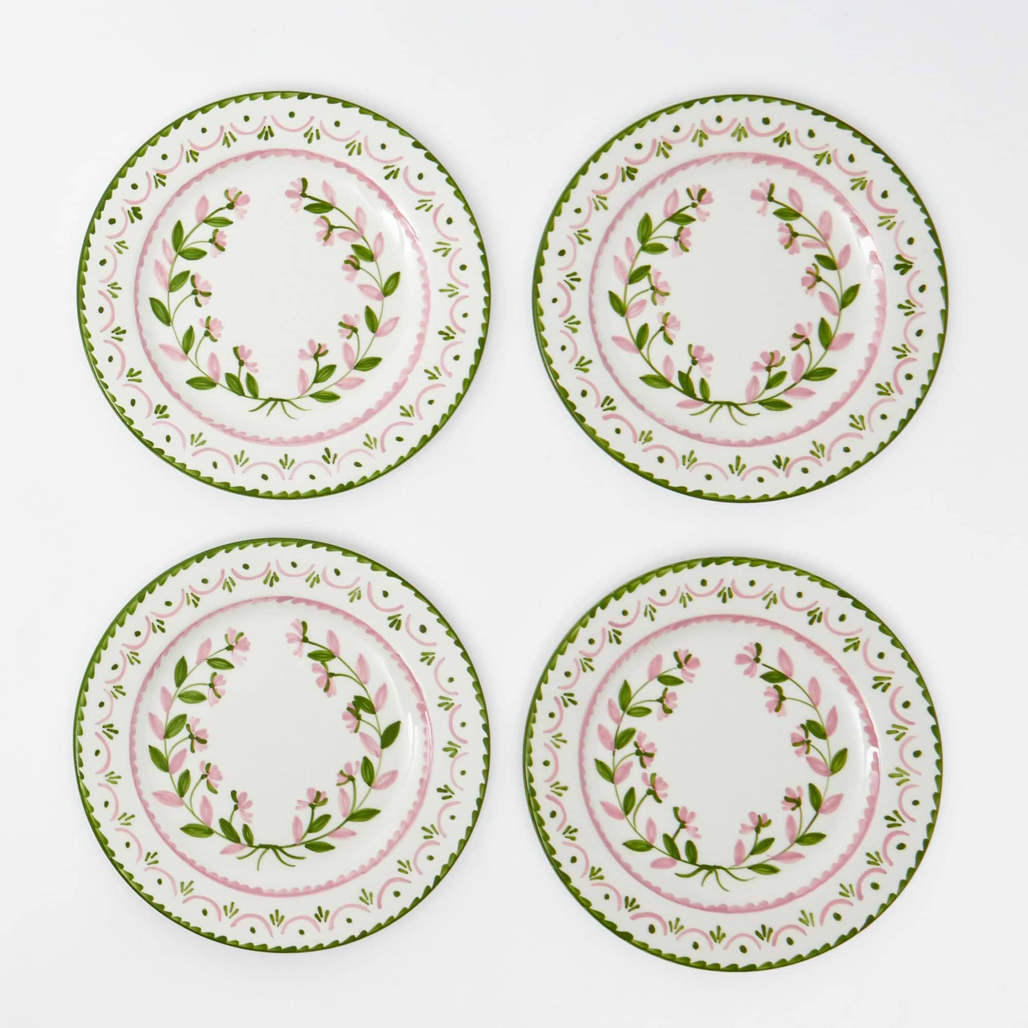 Green & Pink Josephine Garland Starter Plates (Set of 4)