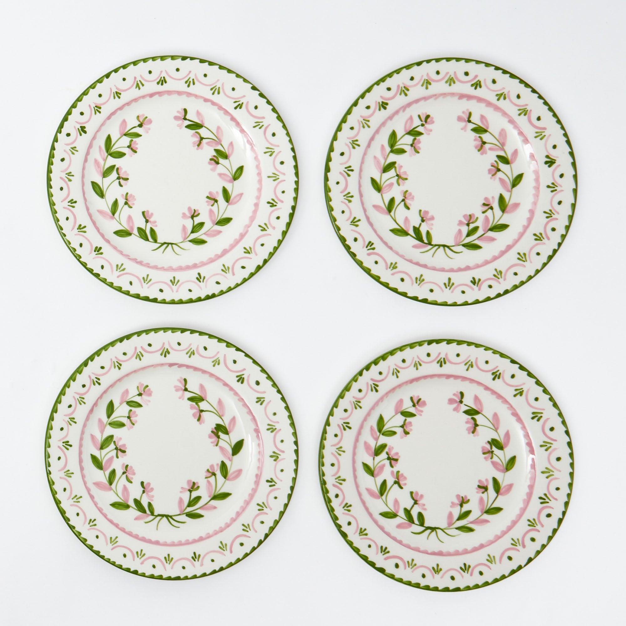 Green & Pink Josephine Garland Starter Plates (Set of 4)