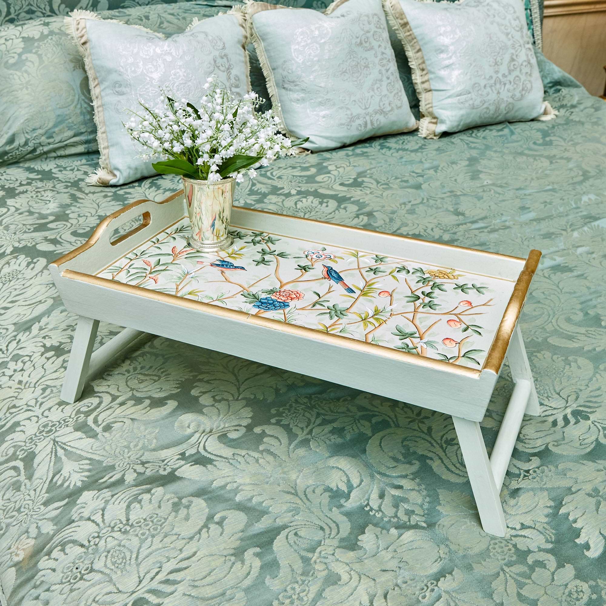 Green Chinoiserie Folding Tray