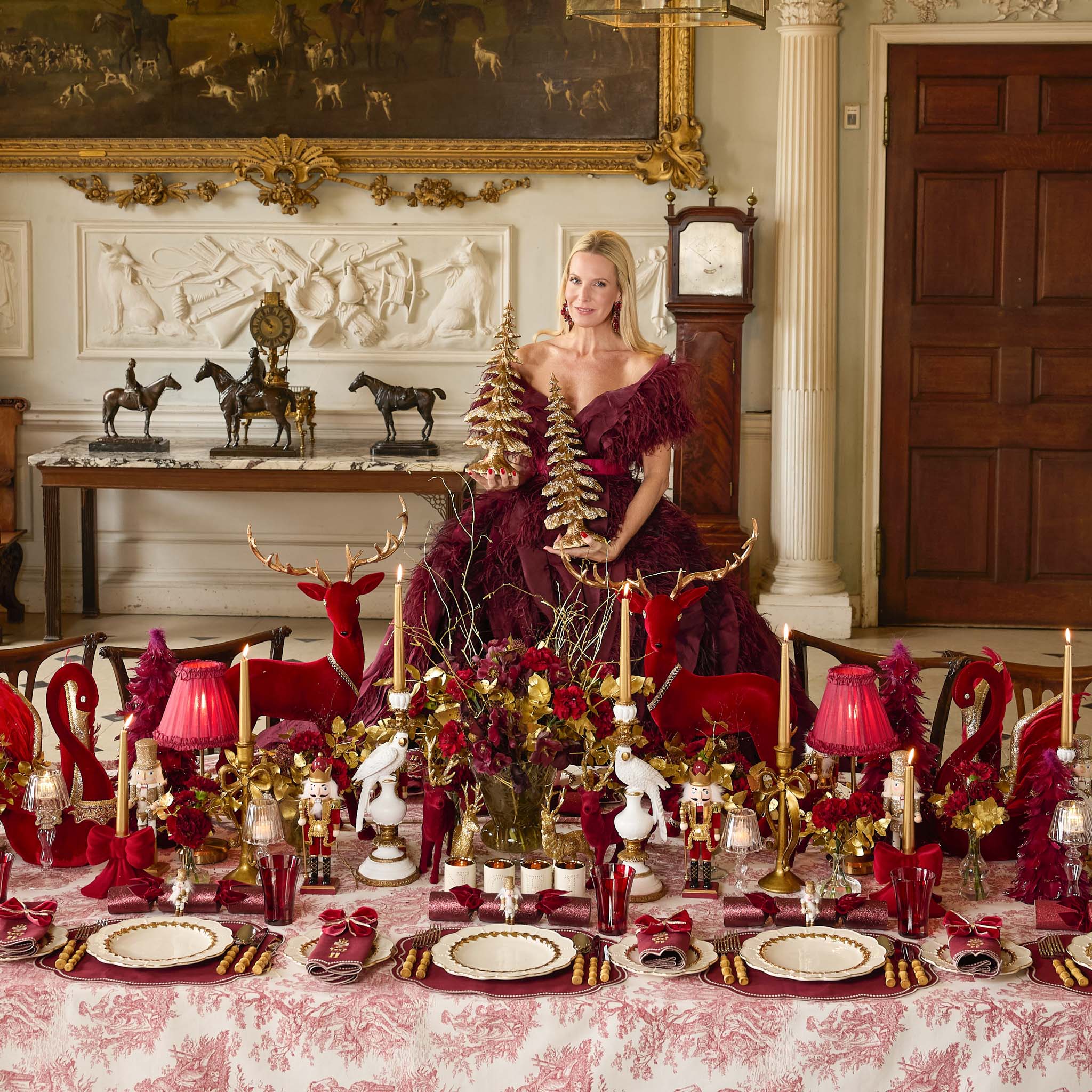 Burgundy Eloise Linen Placemats (Set of 4)