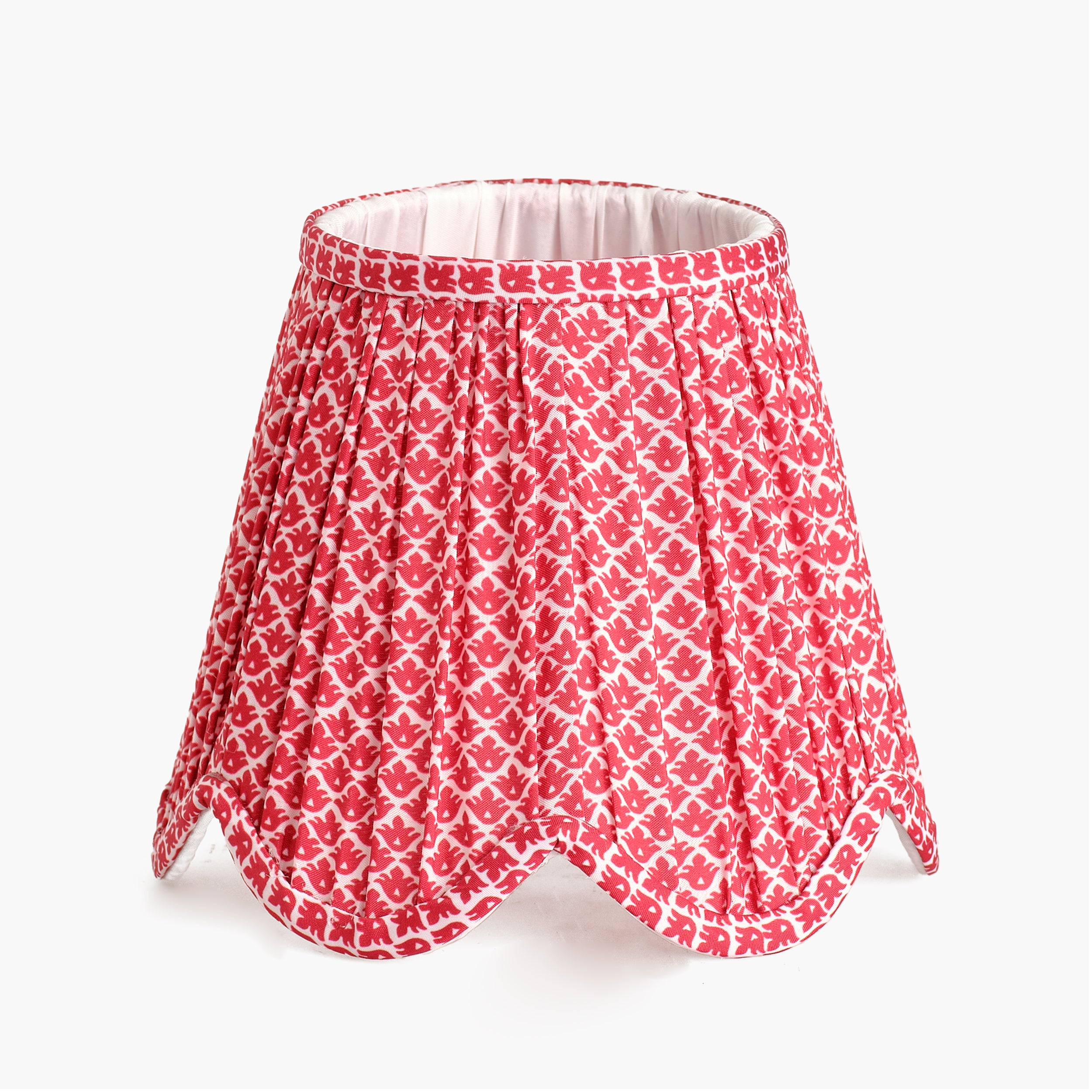 Burgundy Lotus Deep Scalloped Lampshade (18cm)