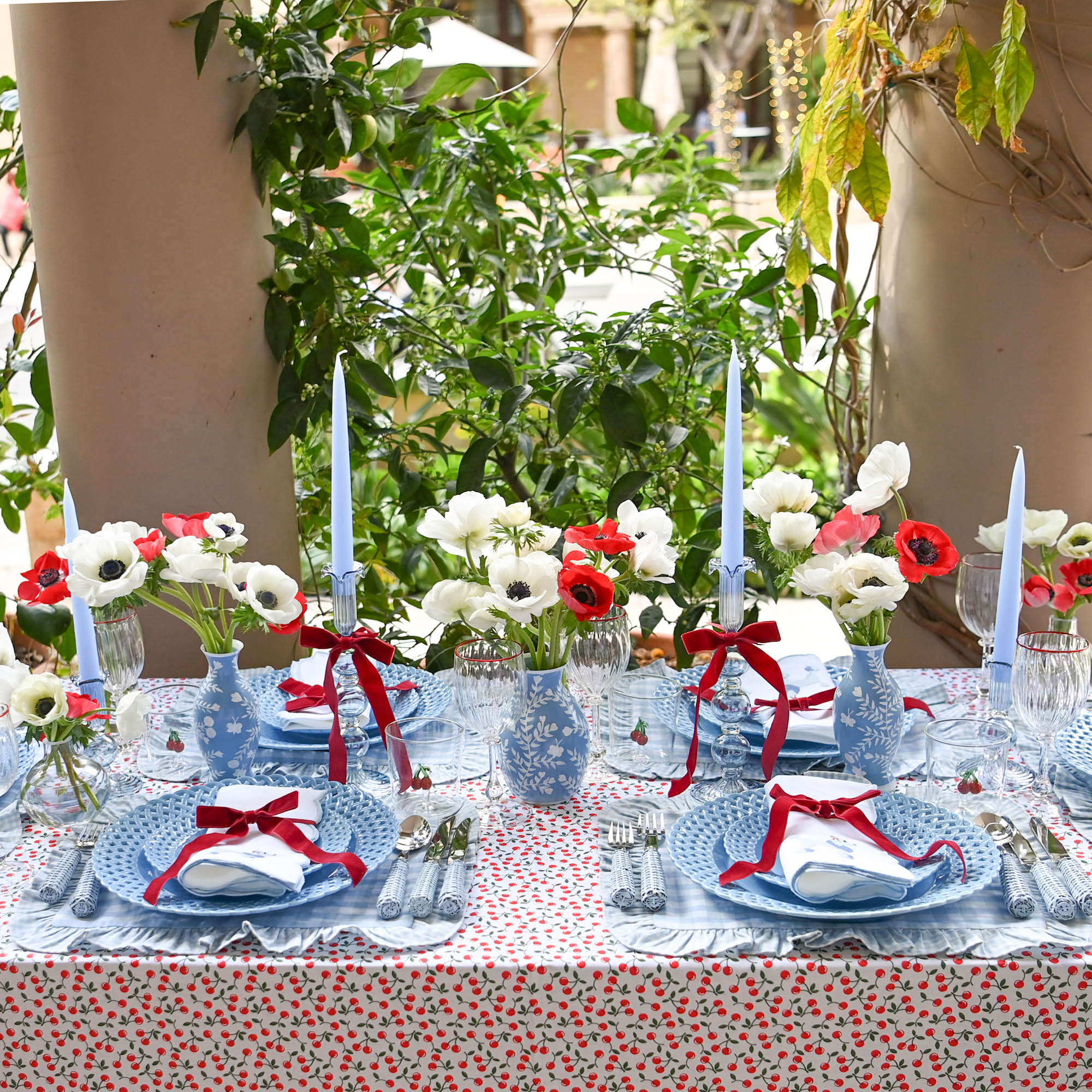 Blue Small Eden Candle Holders (Pair)