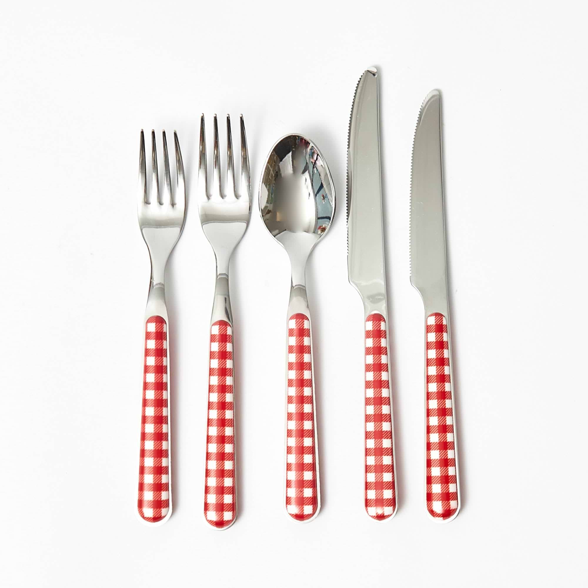 Red Gingham Cutlery (5 Piece)