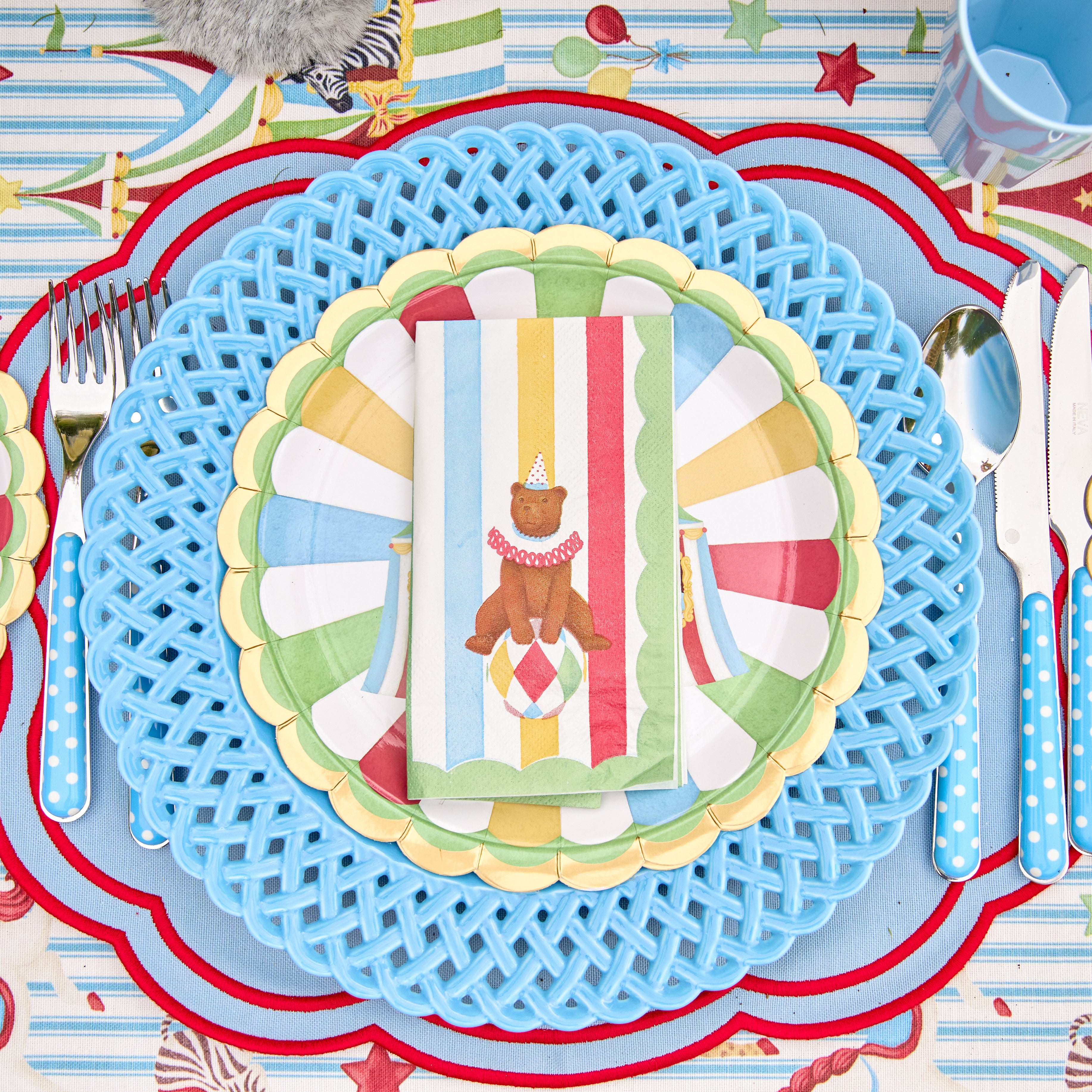 Blue & Red Eloise Placemat (Set of 4)