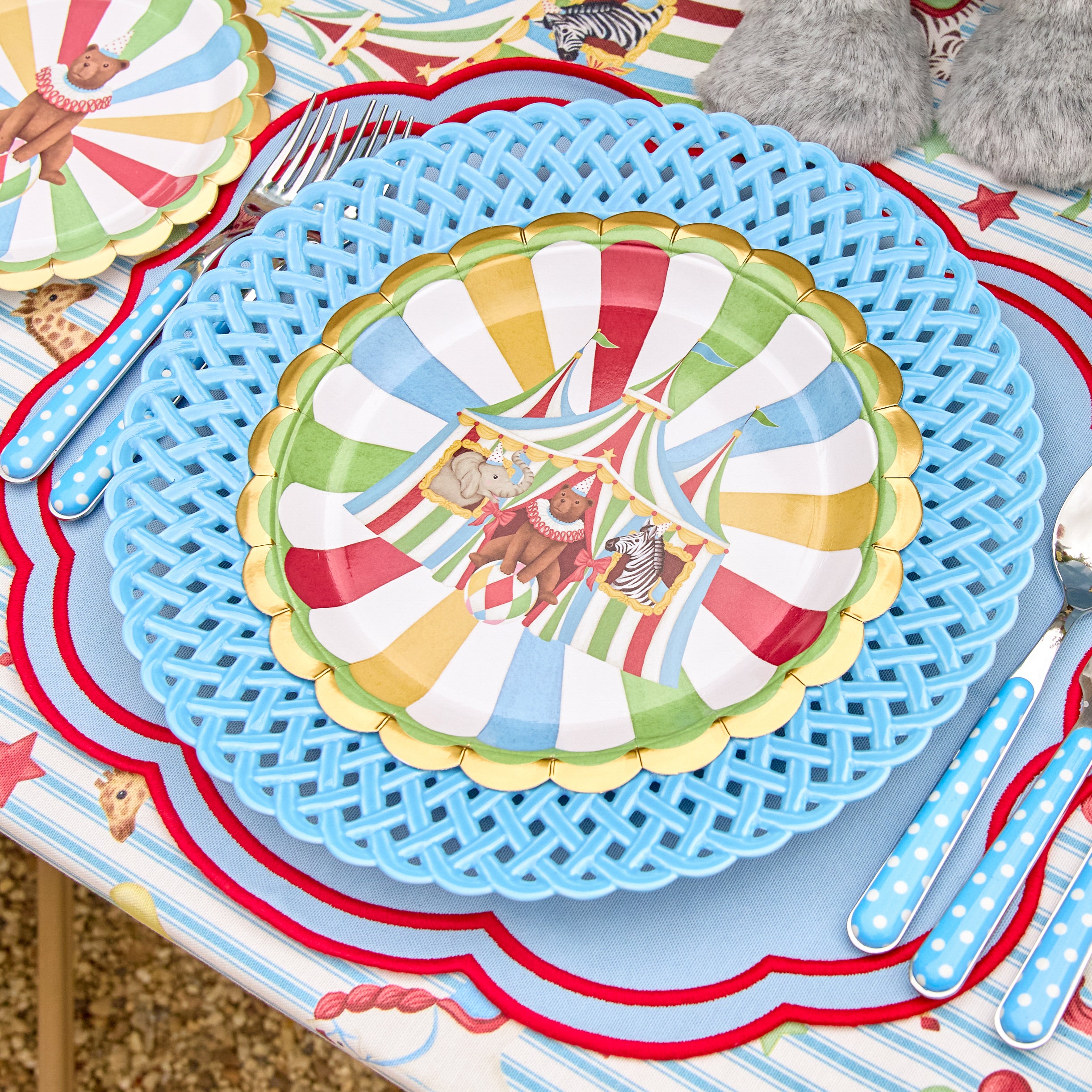 Blue & Red Eloise Placemat (Set of 4)