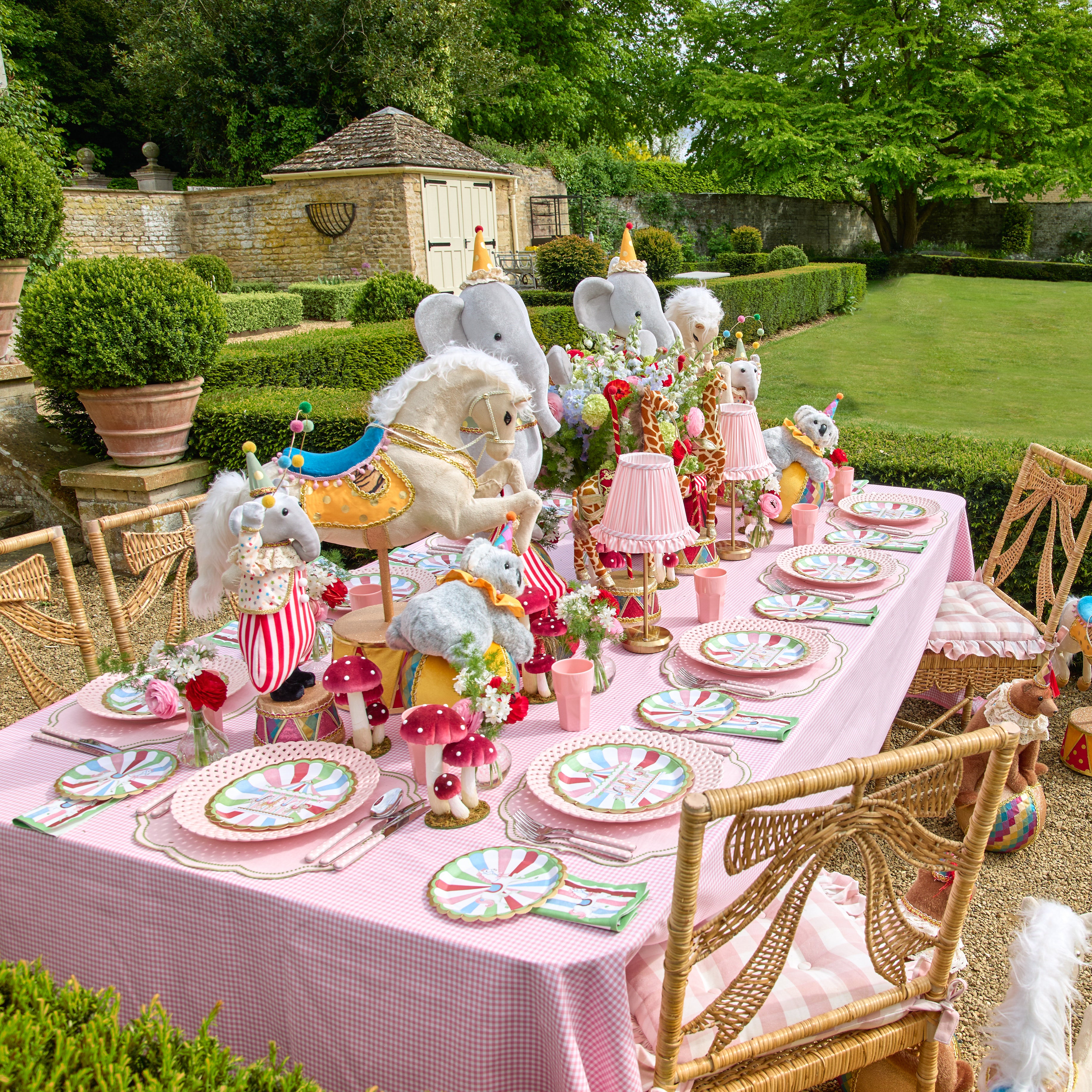 Eloise Pink & Green Linen Placemats (Set of 4)