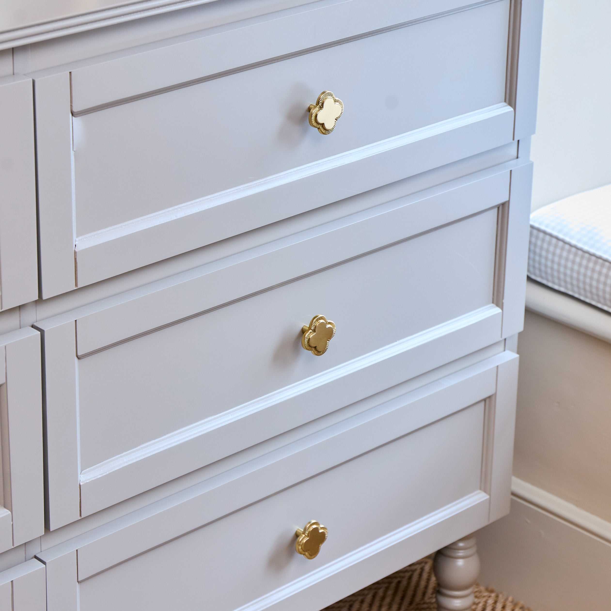 Quatrefoil Brass Knob
