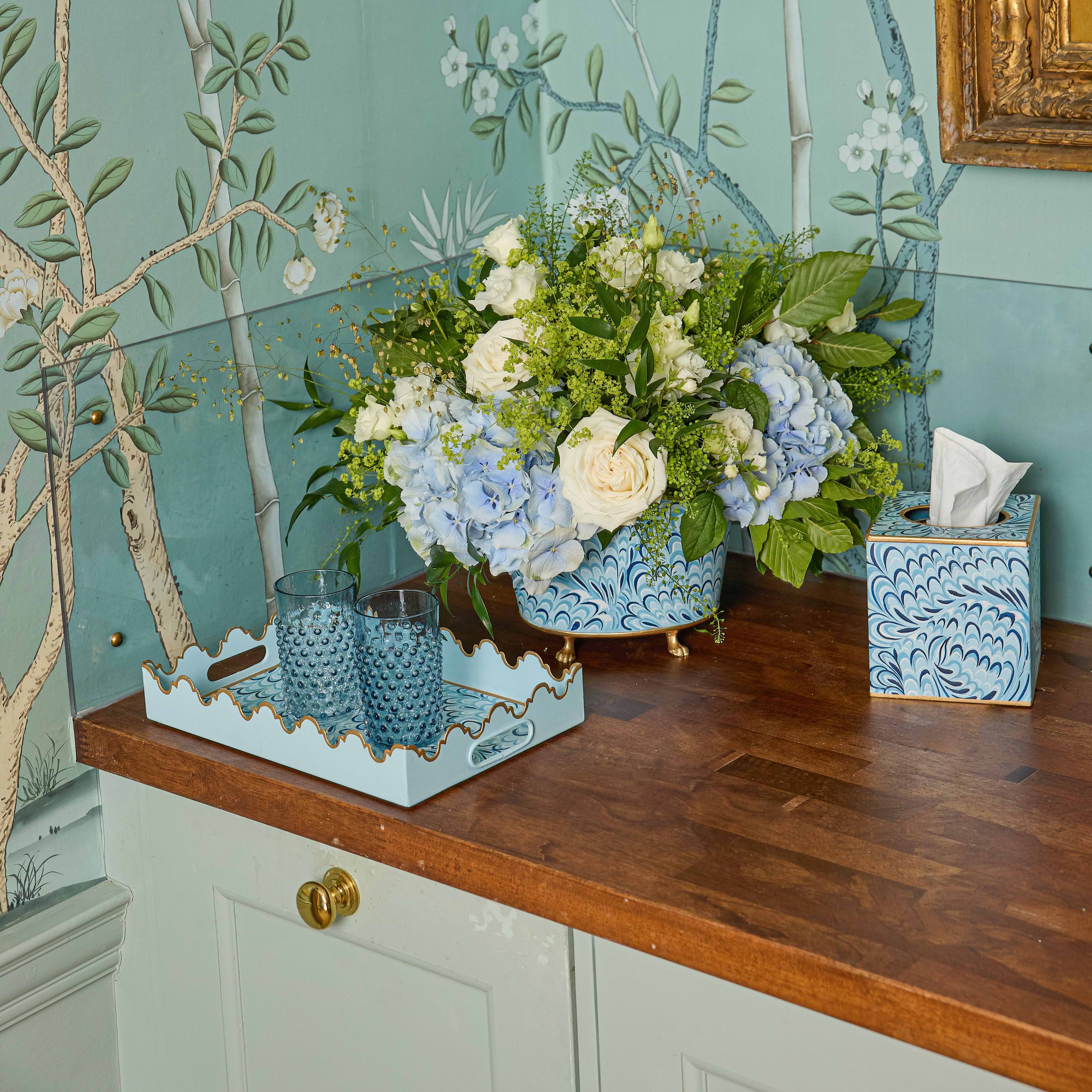 Blue Small Chinoiserie Tray