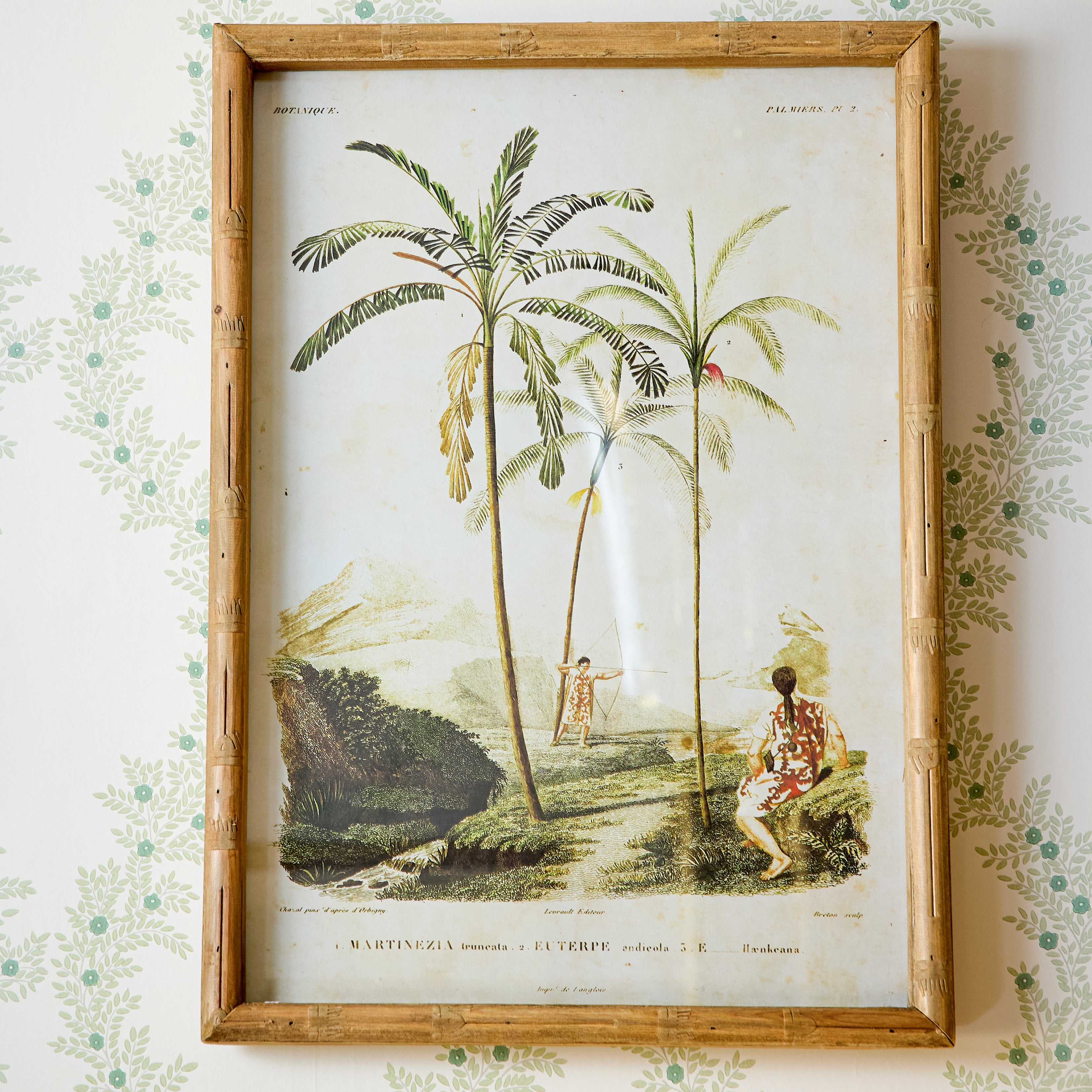 Palm Tree Bamboo Framed Wall Art (Set of 4)