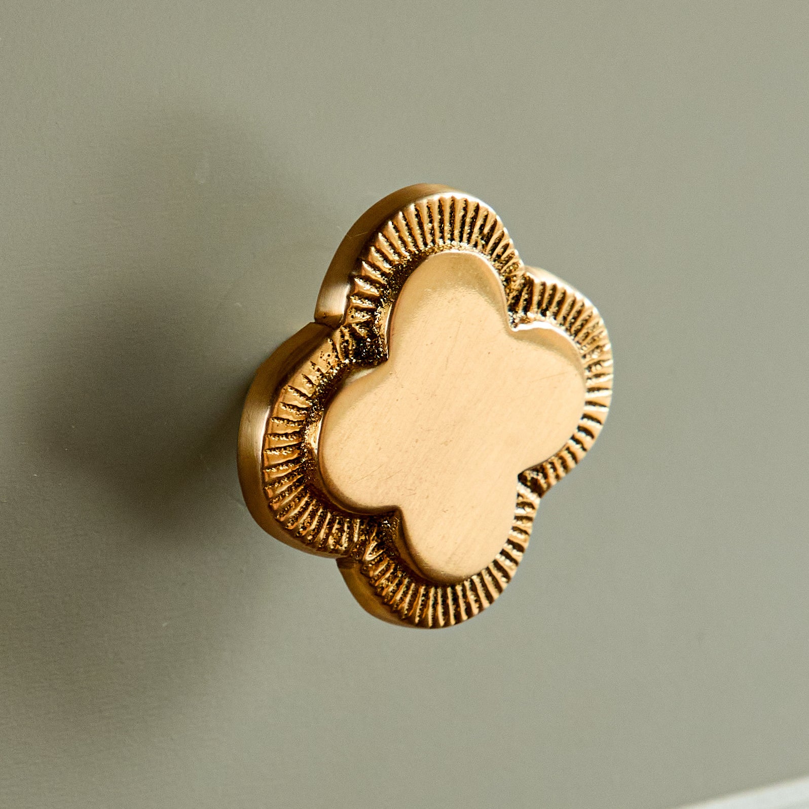 Quatrefoil Brass Knob