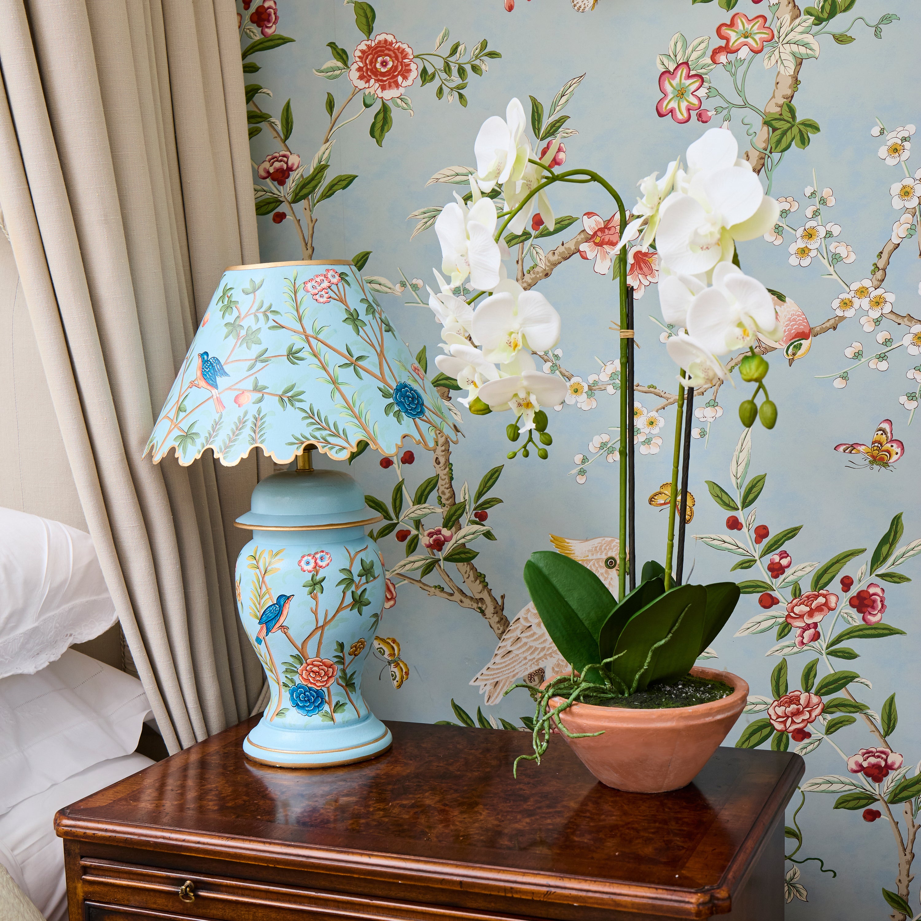 Faux Phalaenopsis Orchid in Terracotta Pot