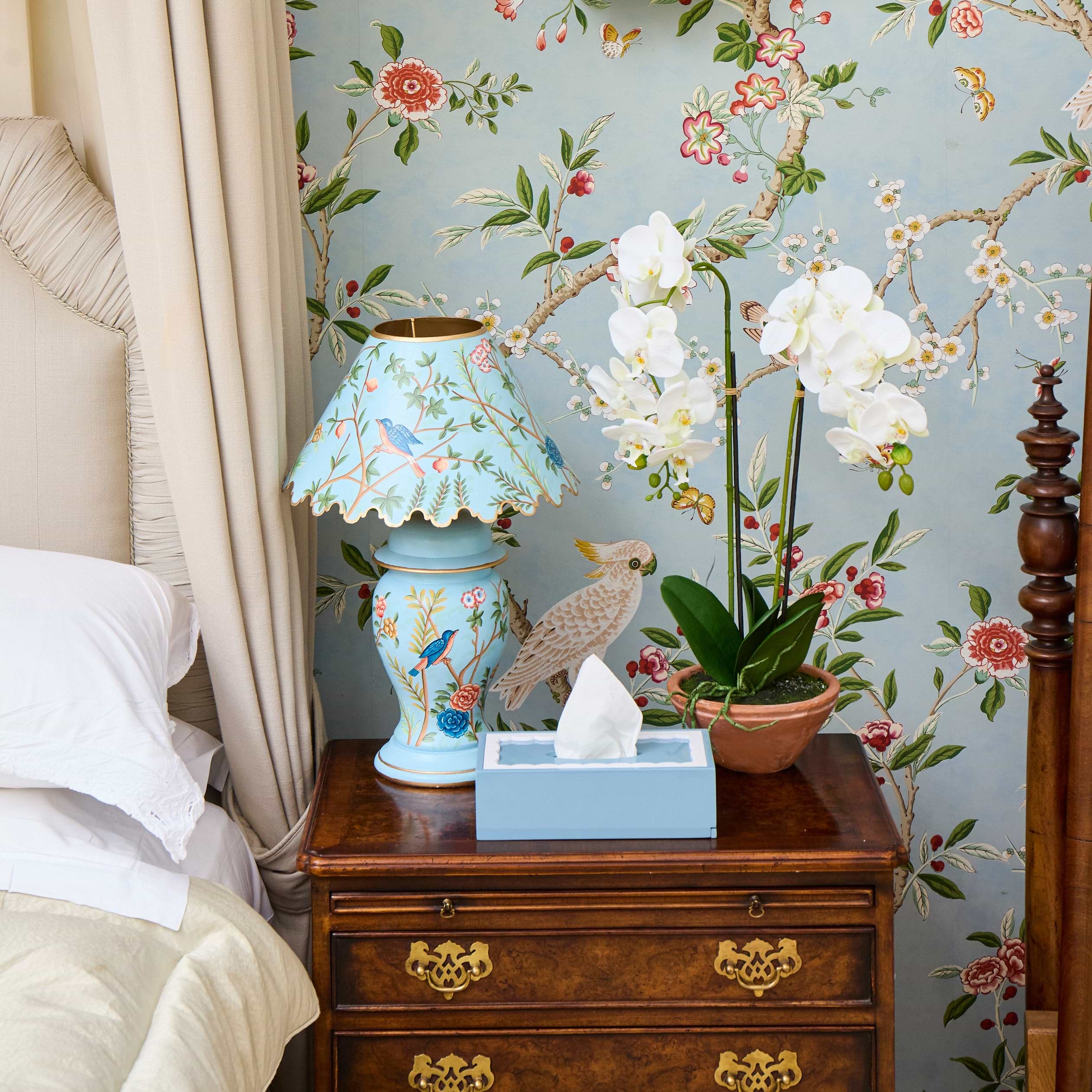 Blue Lacquer Rectangle Tissue Box