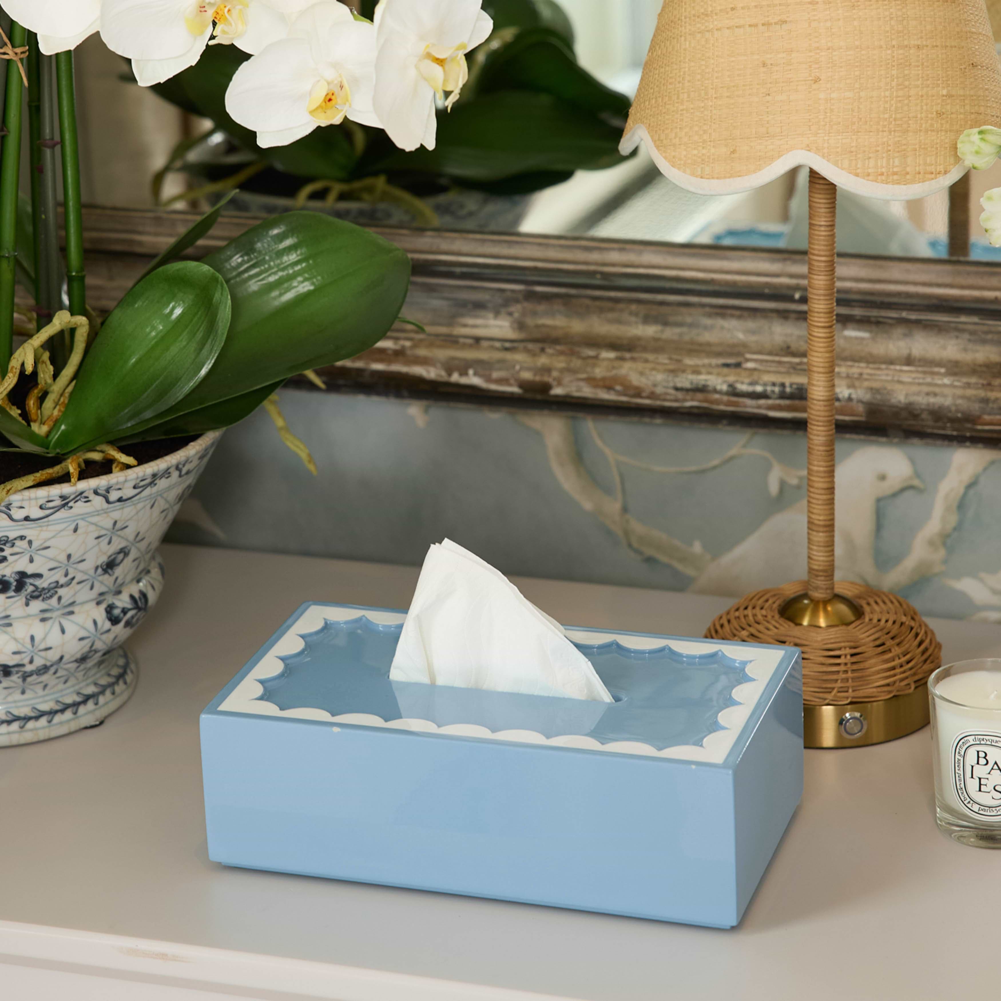 Blue Lacquer Rectangle Tissue Box