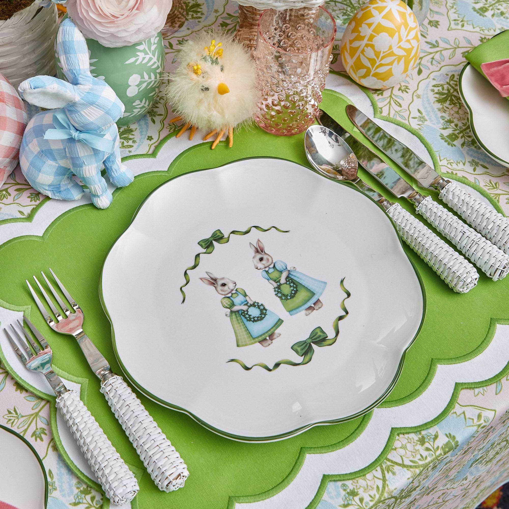 Green Serena Appliqué Placemats (Set of 4)