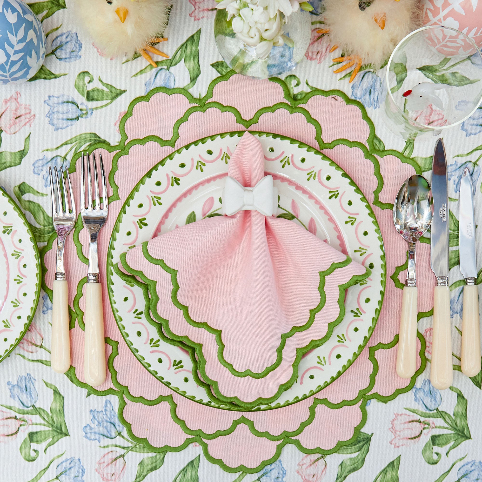 Pink & Green Lily Placemats (Set of 4)