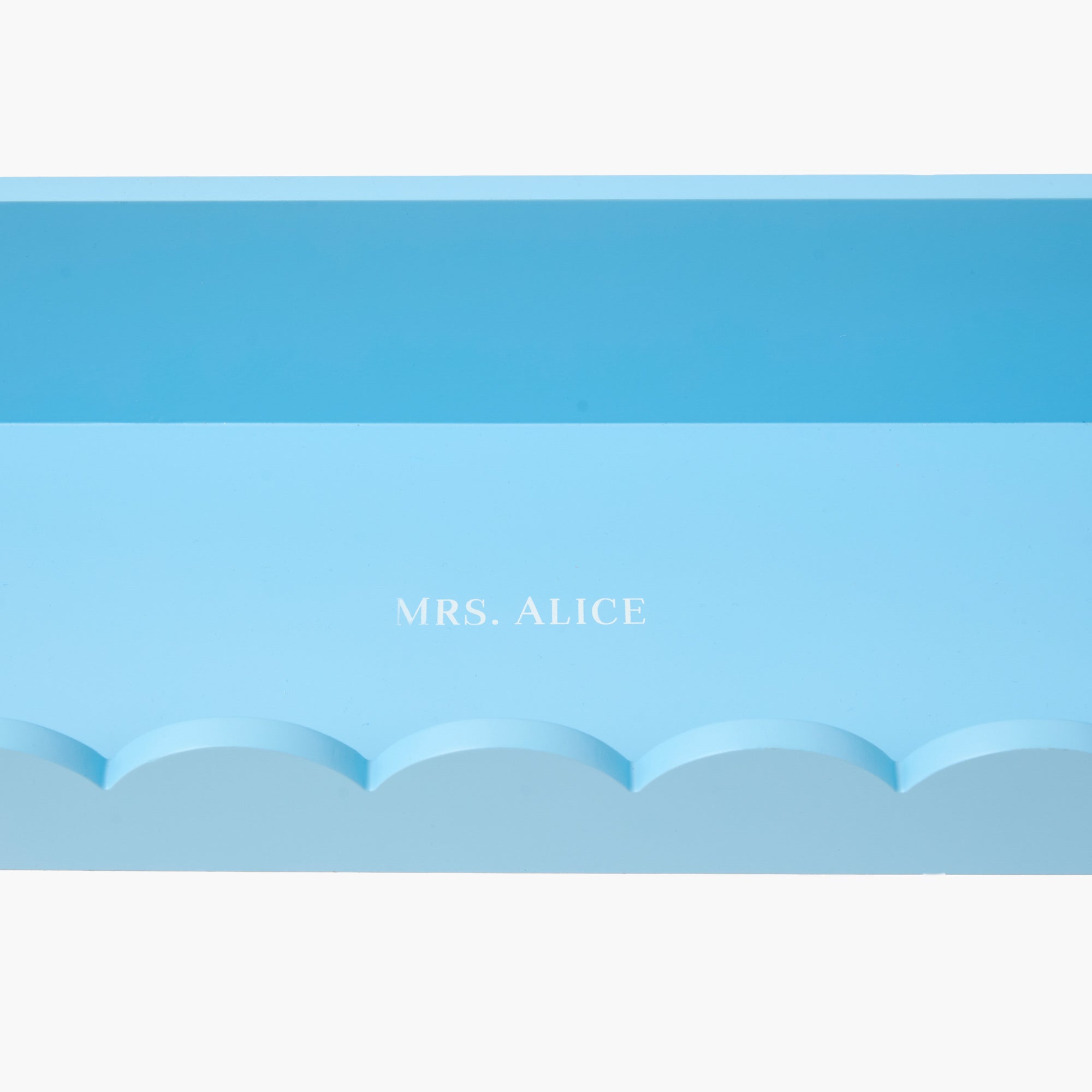 Soft Blue Scalloped Lacquer Shelf