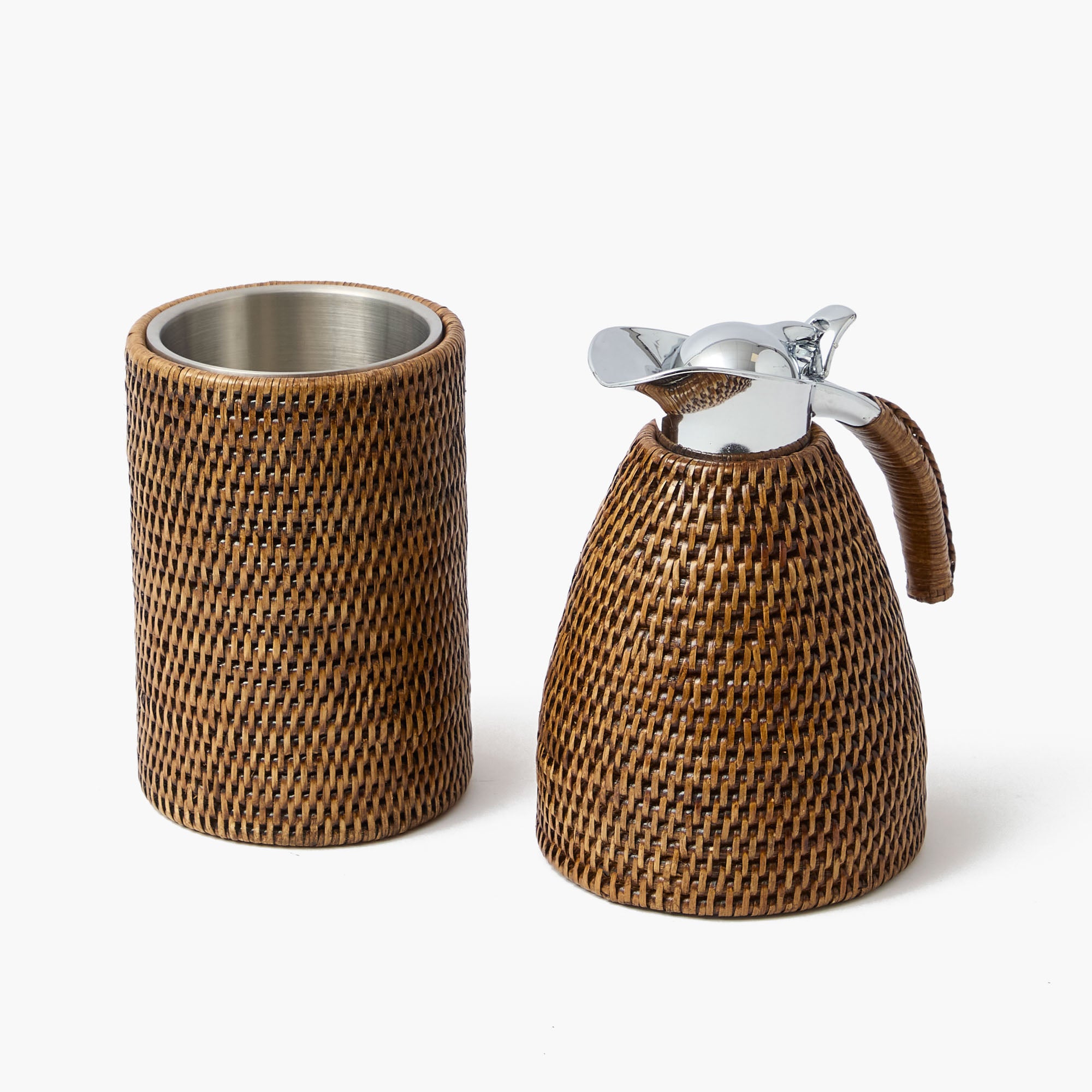 Dark Brown Rattan Wine Cooler