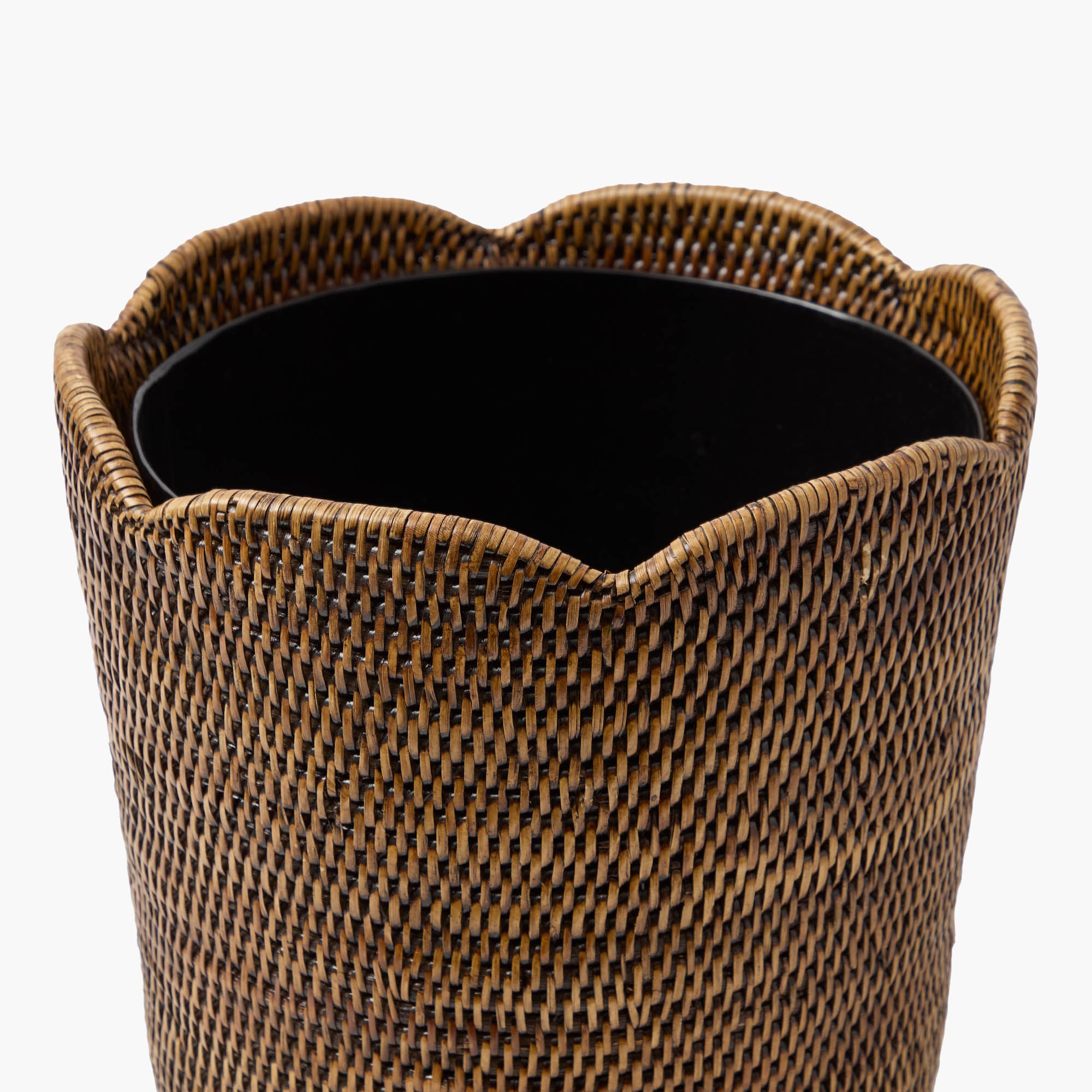 Dark Brown Rattan Waste Paper Bin
