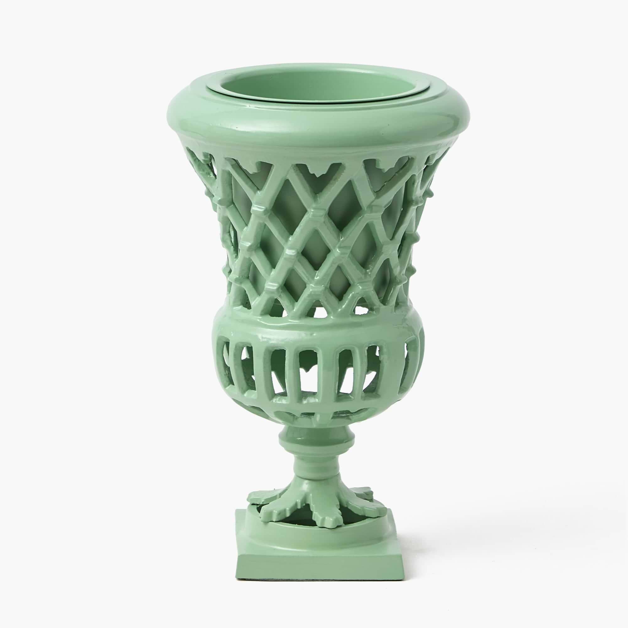 Soft Green Small Adelaide Lattice Urn
