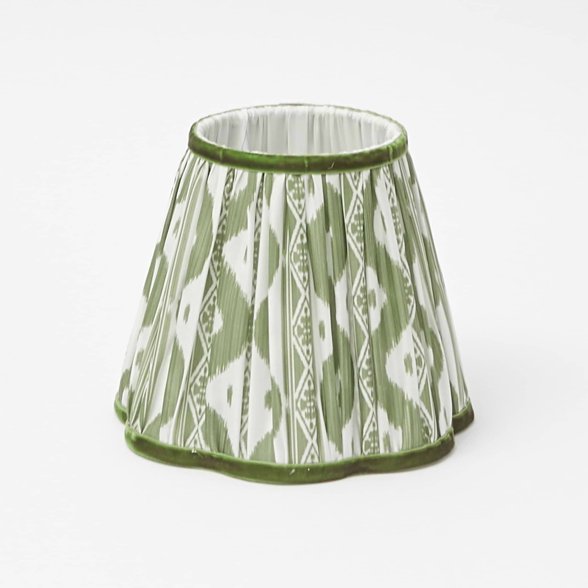 Square Rechargeable Lamp with Olive Ikat Shade (18cm)