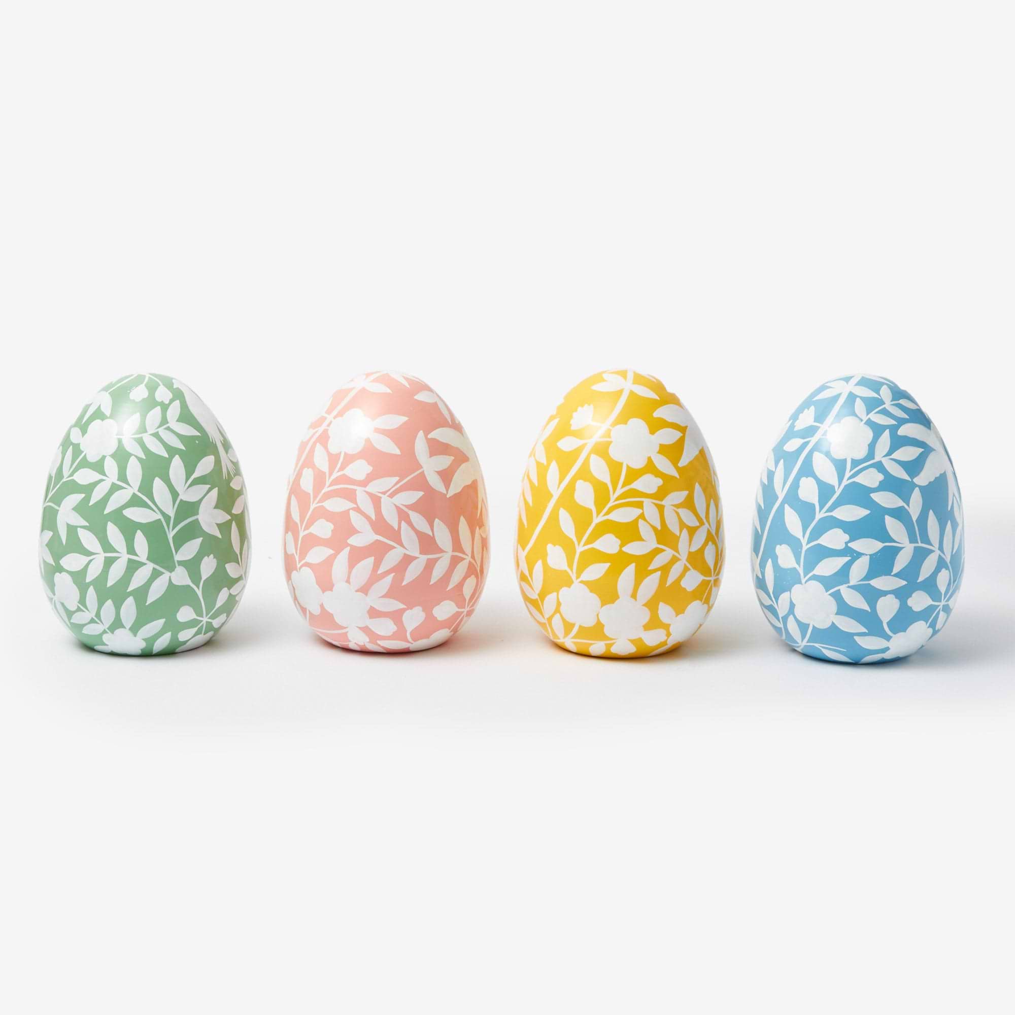 Large Pink Floral Tole Egg