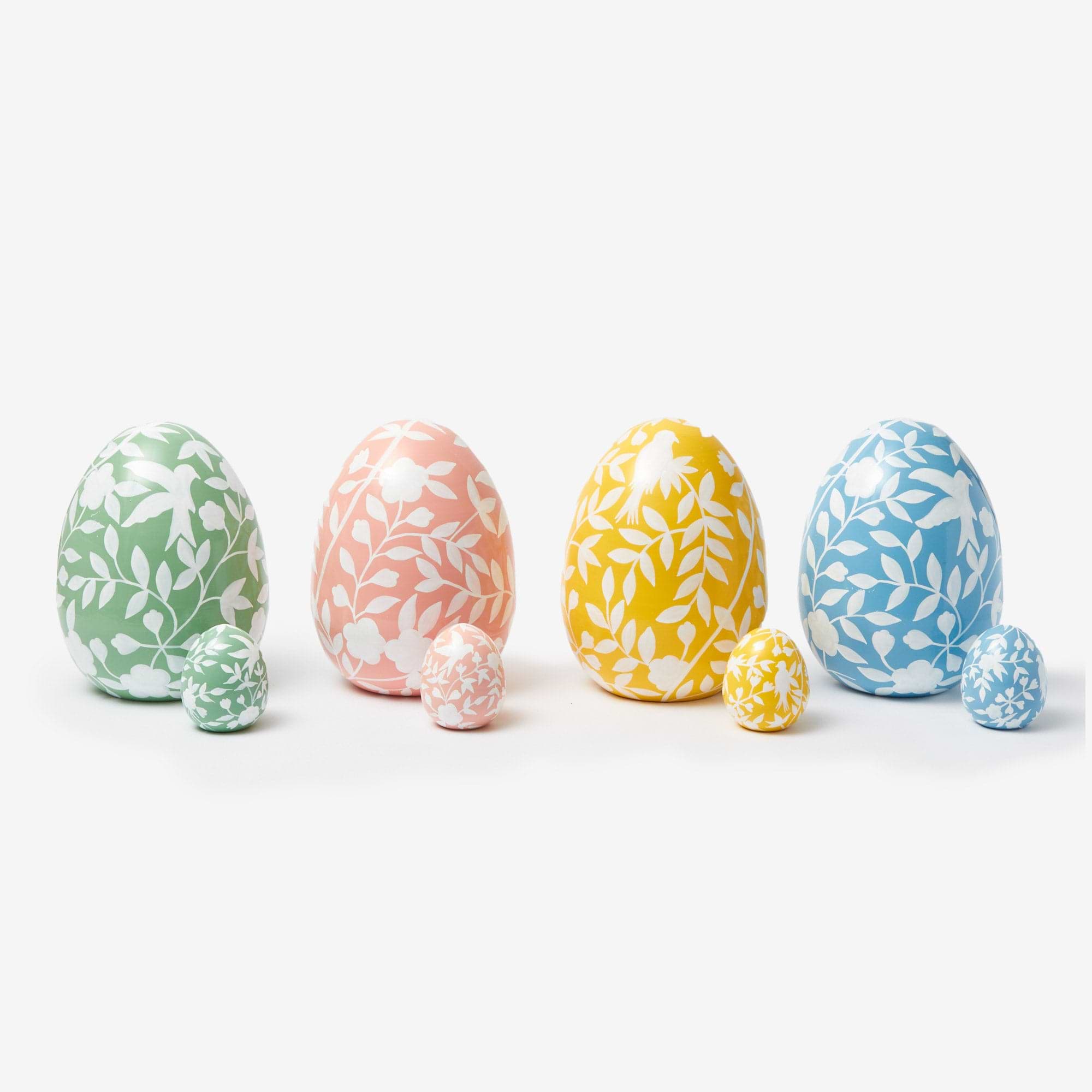 Large Pink Floral Tole Egg