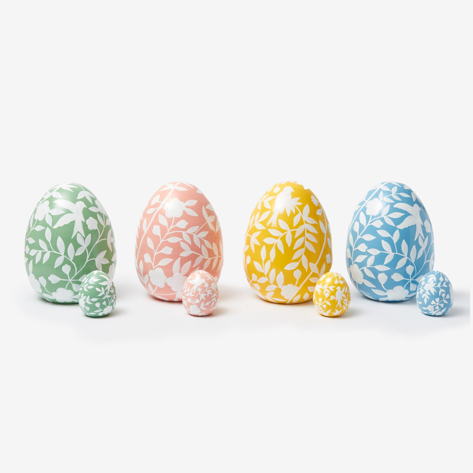 Large Yellow Floral Tole Egg