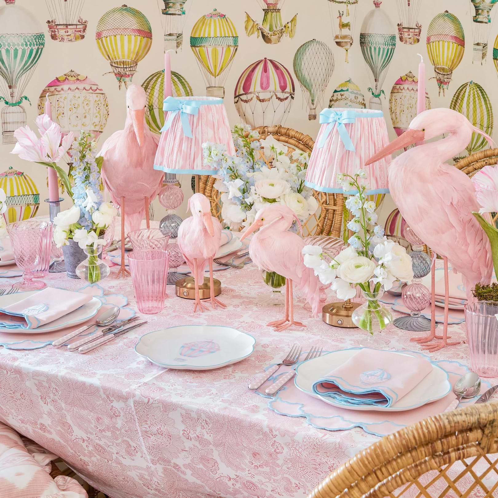 Pink Saskia Stork (Pair) - 60cm
