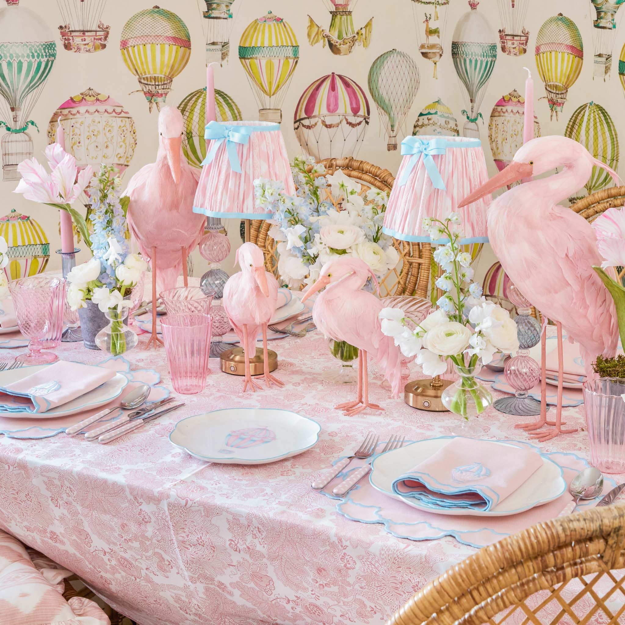Pink Saskia Stork (Pair) - 60cm