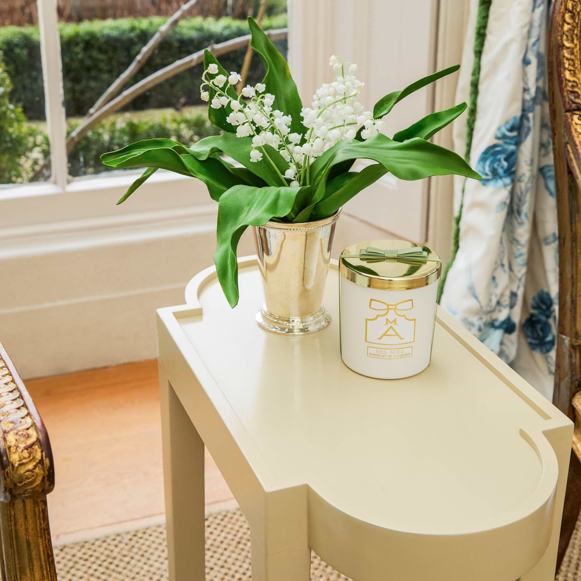 Putty Lacquer Rectangle Side Table