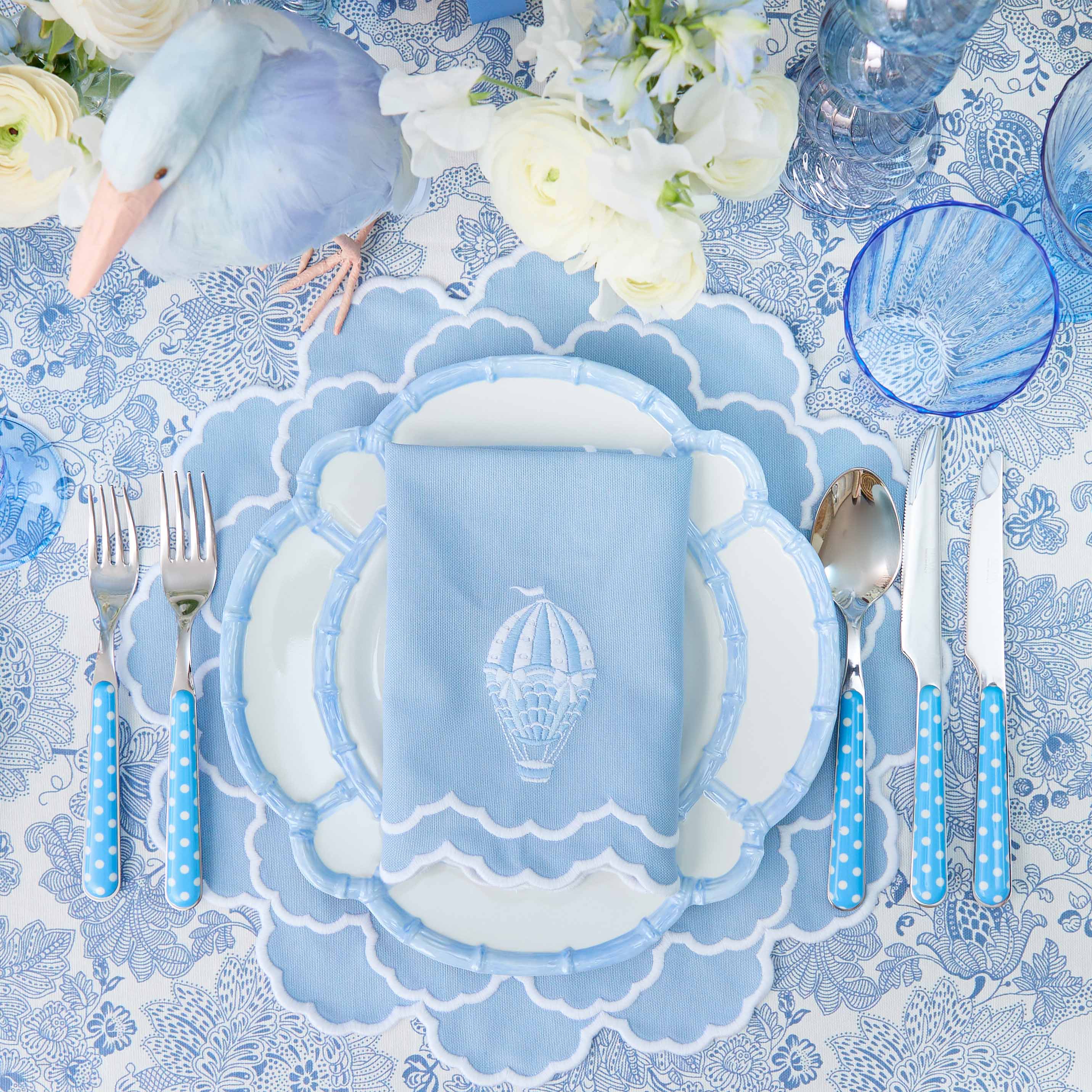 Nikki Hot Air Balloon Blue Napkins (Set of 4)