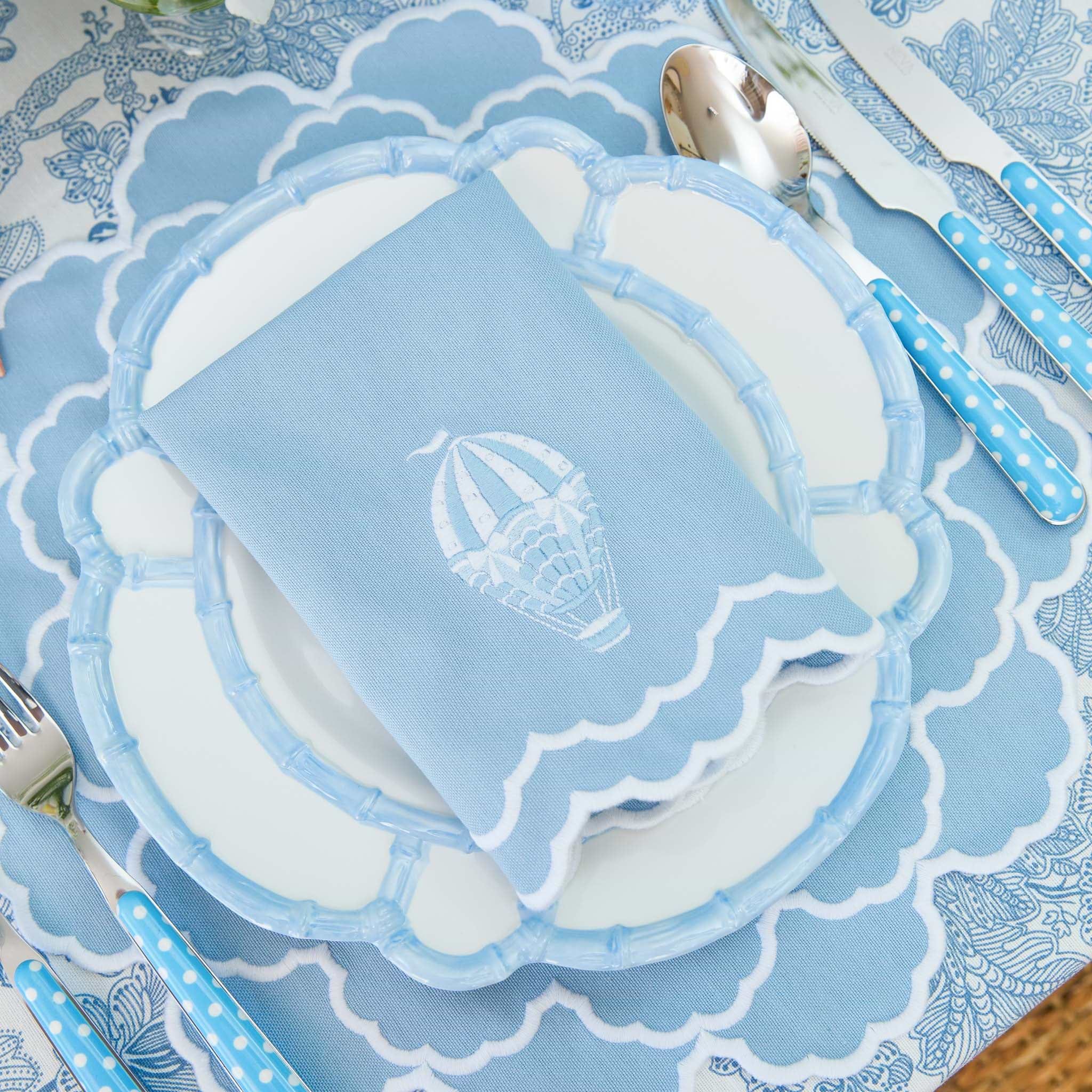 Nikki Hot Air Balloon Blue Napkins (Set of 4)