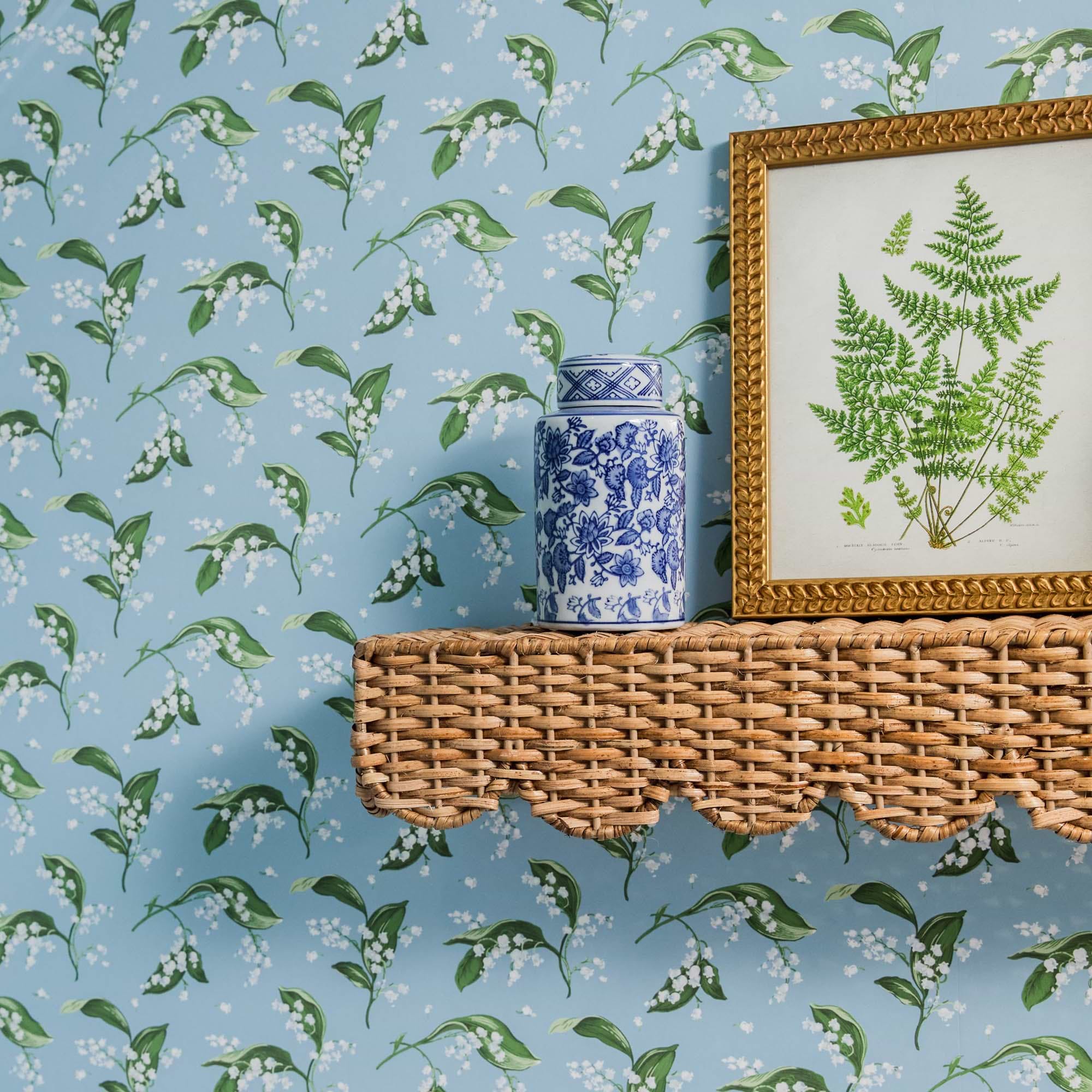 Scalloped Rattan Shelf
