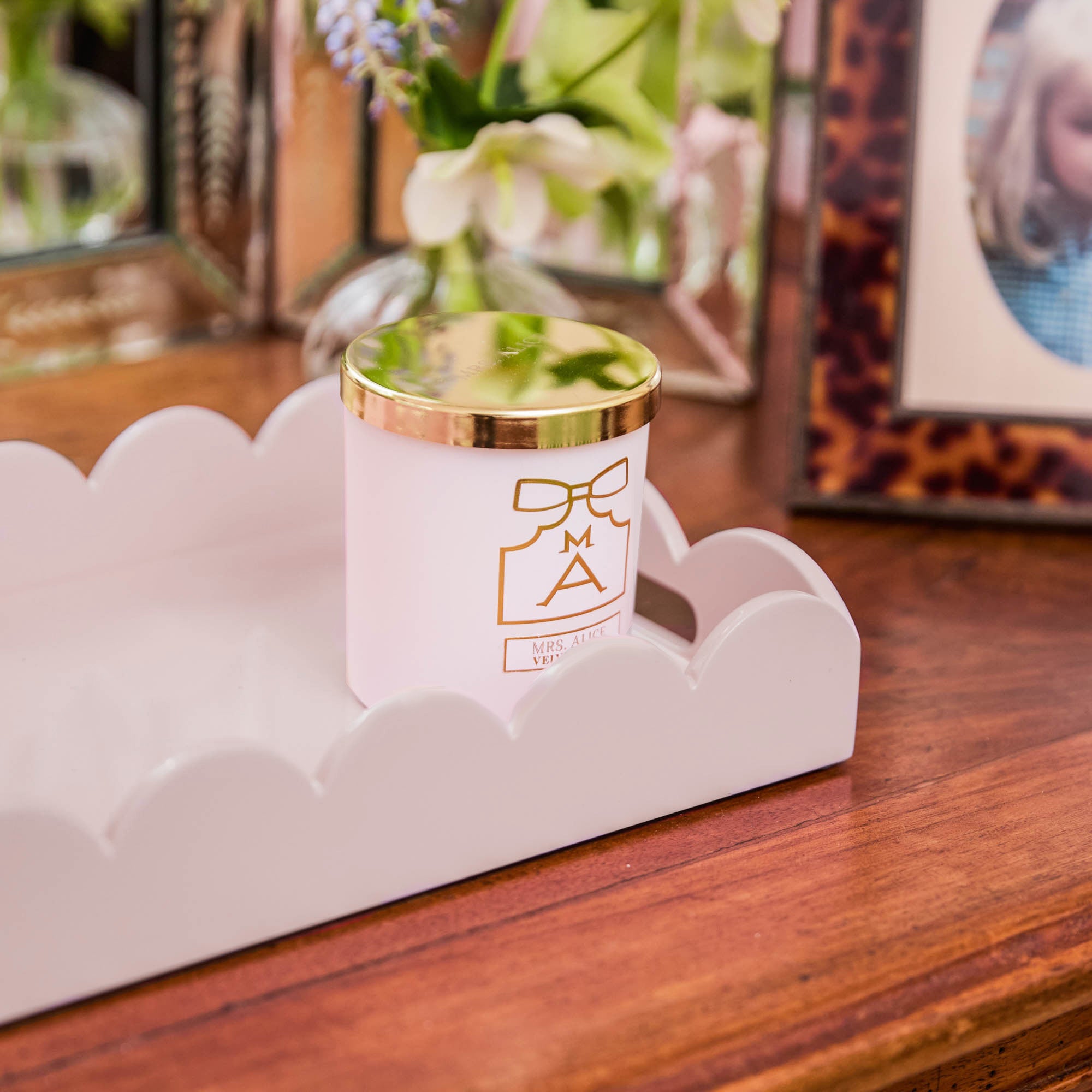 Soft Pink Lacquer Tray Set