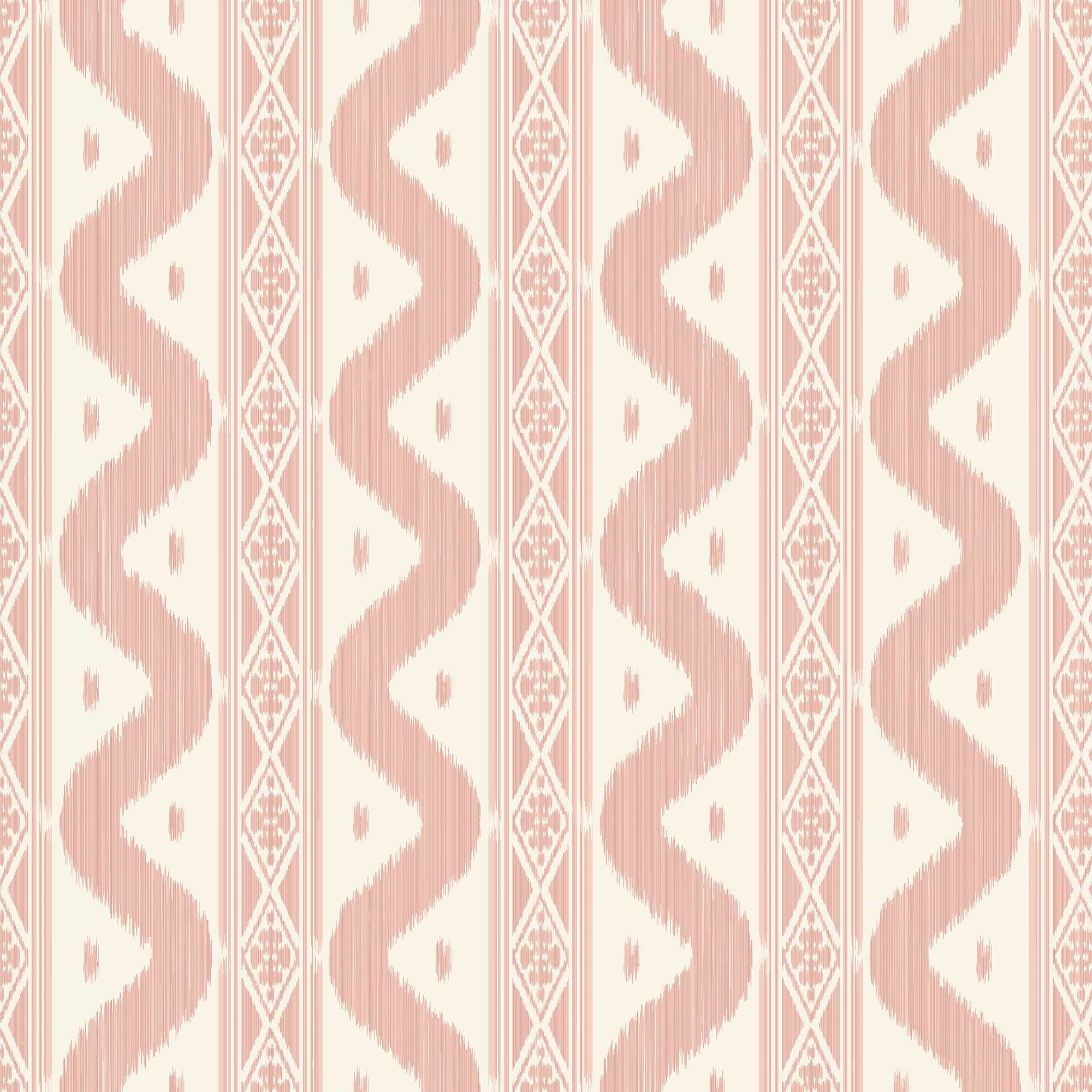 Pink Ikat Stripe Wallpaper