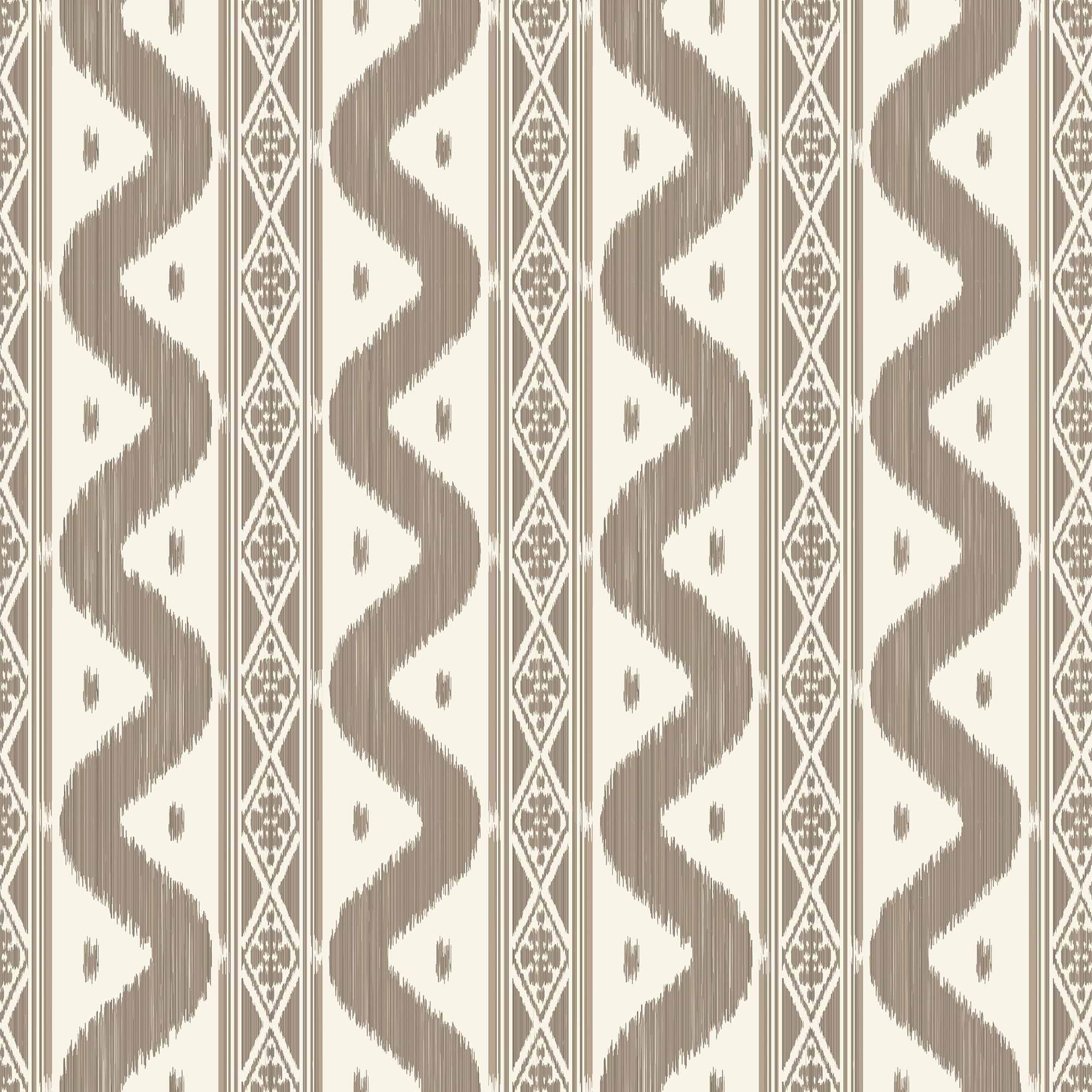 Putty Ikat Stripe Wallpaper