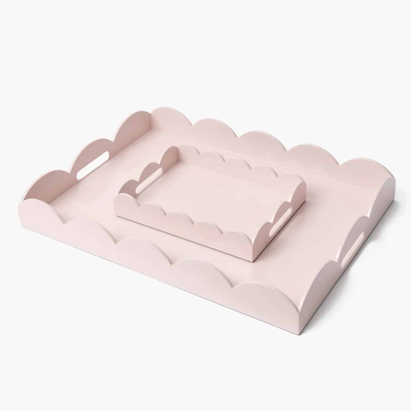Soft Pink Lacquer Tray Set