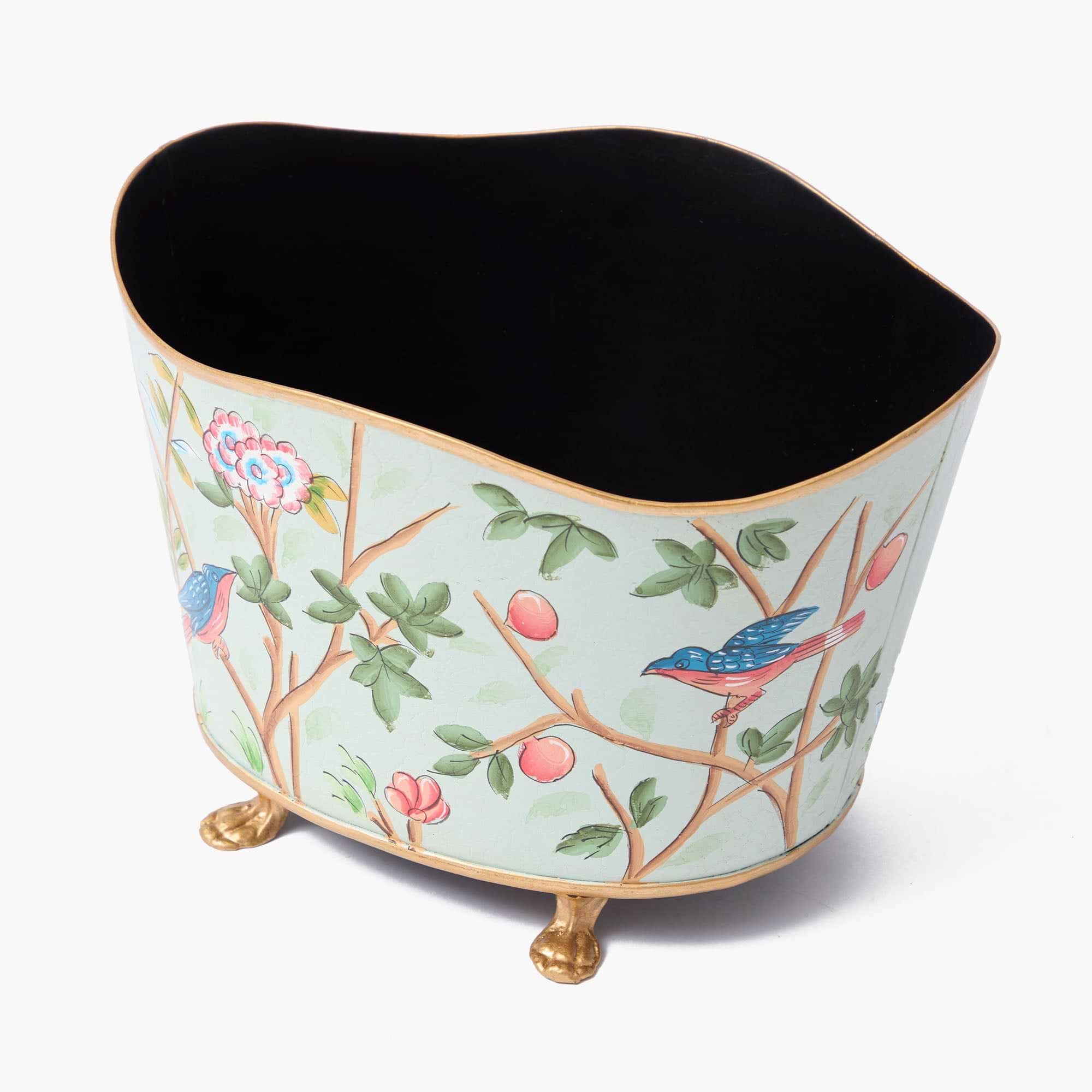 Green Chinoiserie Tole Planter